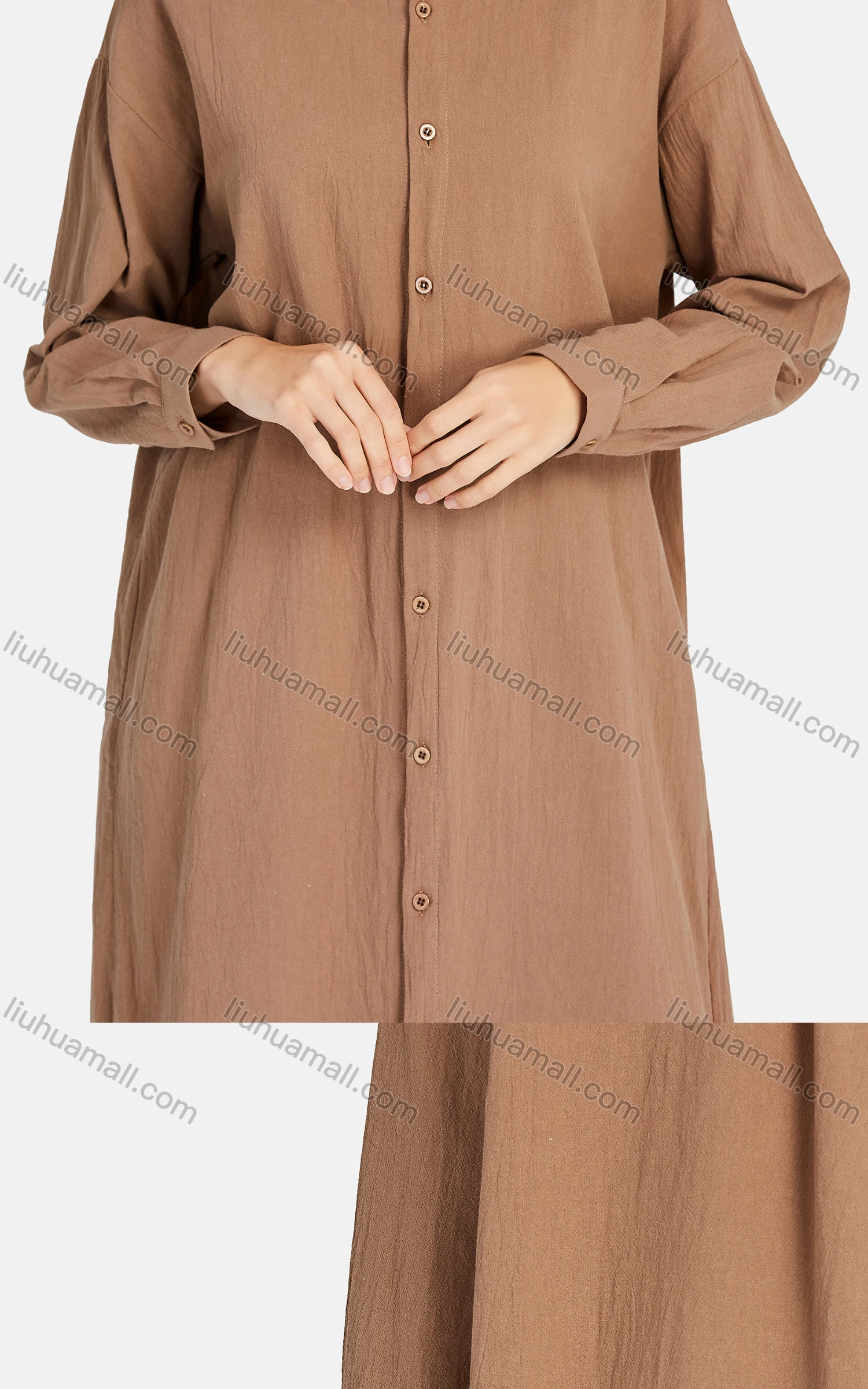 Wholesale Women's Casual Collared Long Sleeve Button Down Shirt Dress 1350# - Liuhuamall
