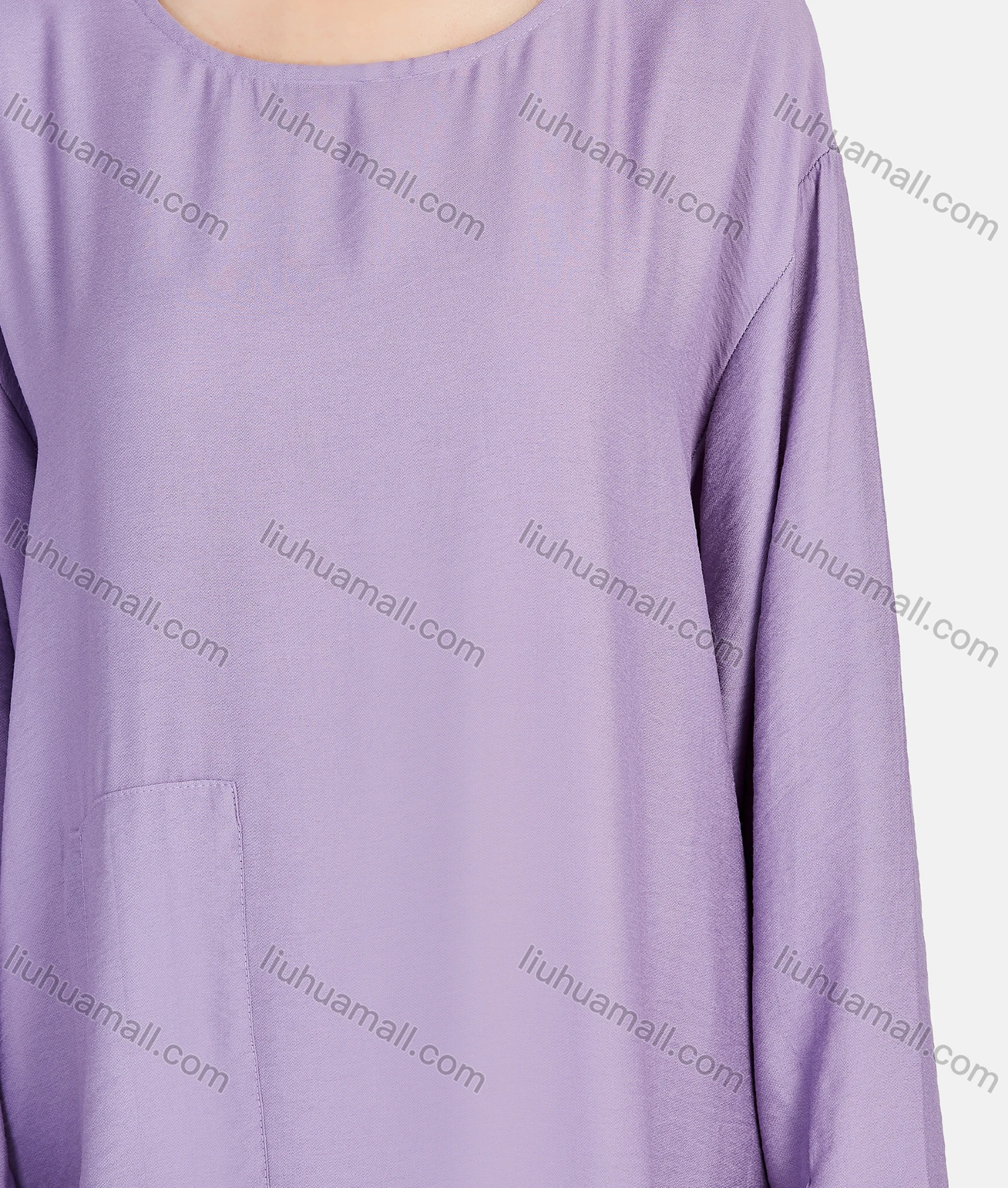 Wholesale Women's Vintage Islamic Muslim Long Sleeve Pockets Abaya Dress 1247# - Liuhuamall