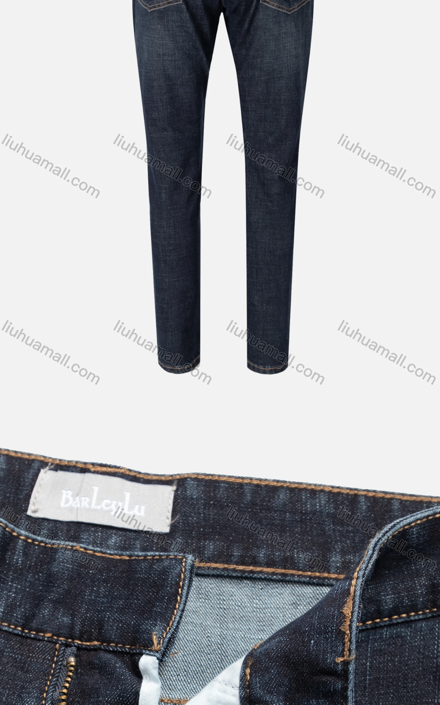 Wholesale Men's Casual Plain Slim Fit Washed Zip Patch Pockets Denim Jeans 968-3A# - Liuhuamall