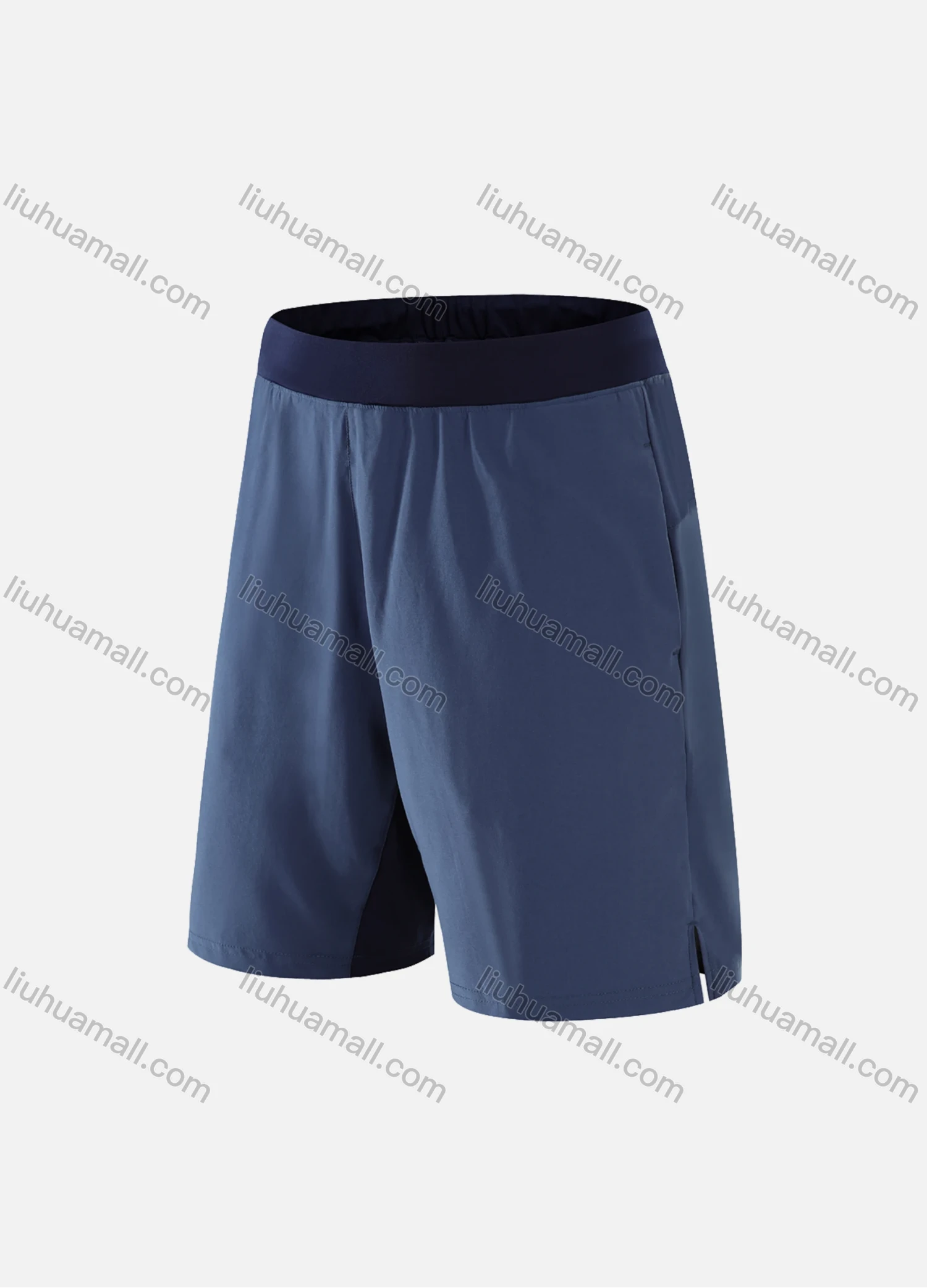 Wholesale Men's Athletic Plain Split Hem Elastic Waist Quick Dry Shorts - Liuhuamall