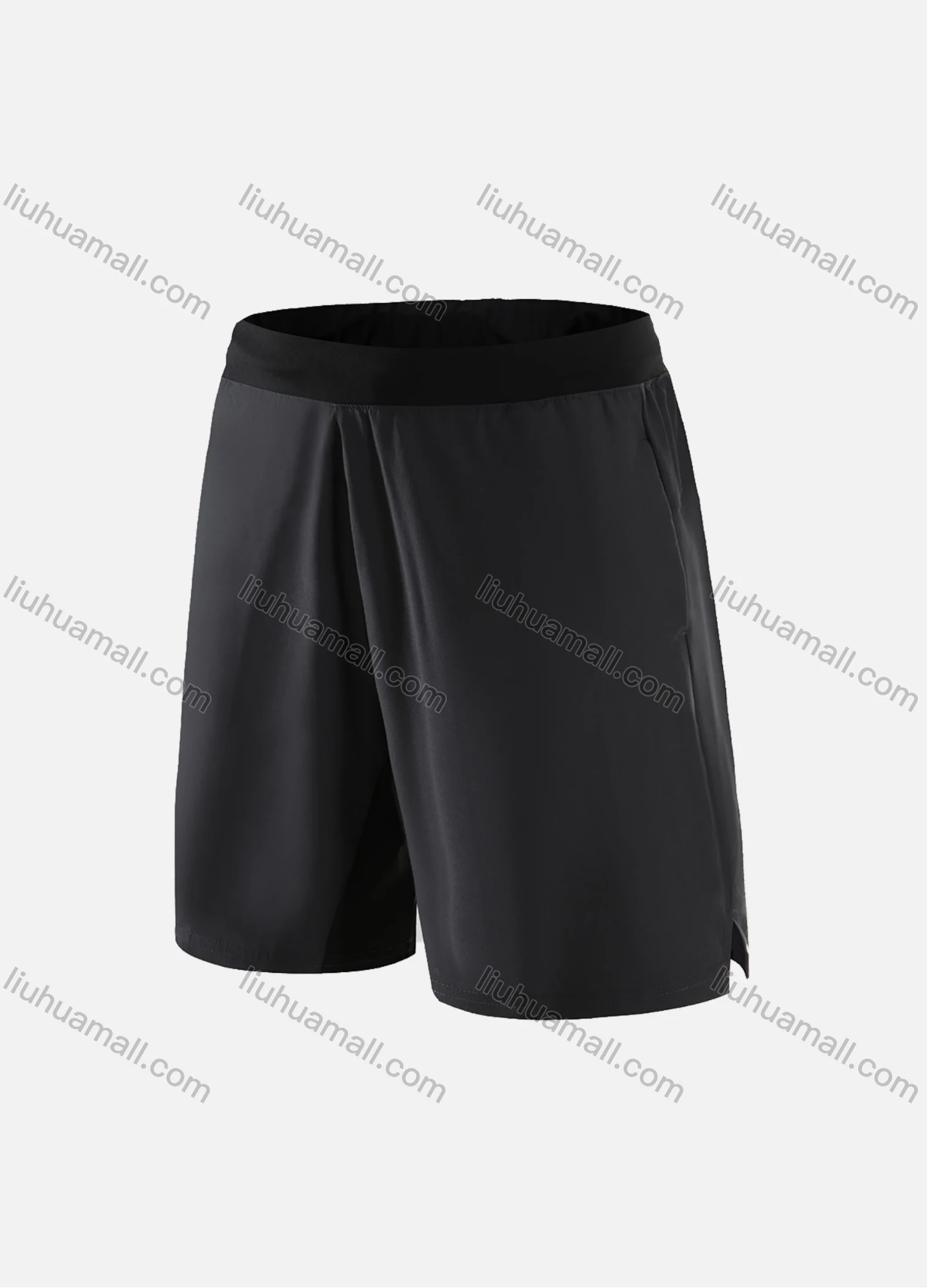 Wholesale Men's Athletic Plain Split Hem Elastic Waist Quick Dry Shorts - Liuhuamall