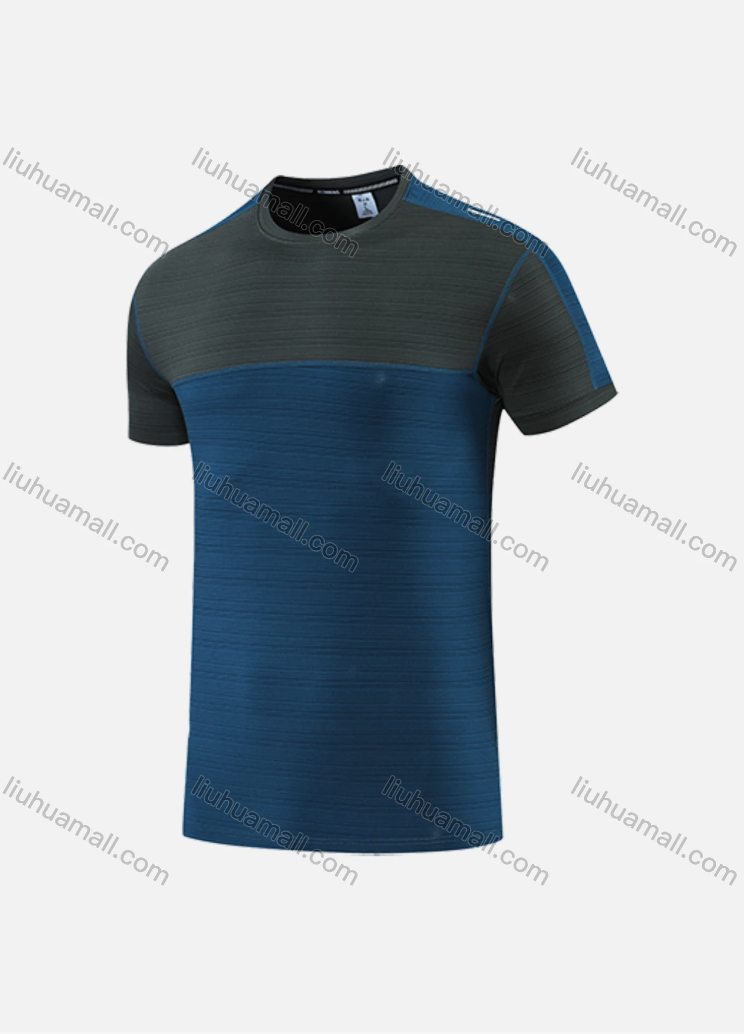 Wholesale Men's Casual & Sporty Quick Dry Splicing Colorblock Round Neck Short Sleeve Athletic Tee 2806# - Liuhuamall