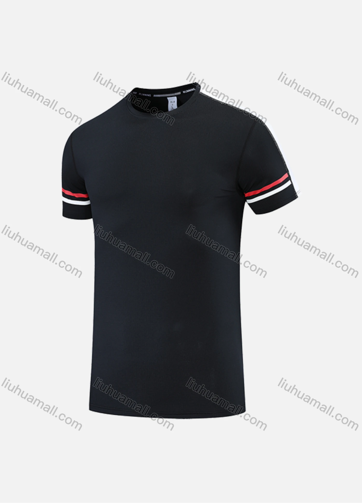 Wholesale Men's Casual & Sporty Quick Dry Striped Round Neck Short Sleeve Athletic Tee 2807# - Liuhuamall