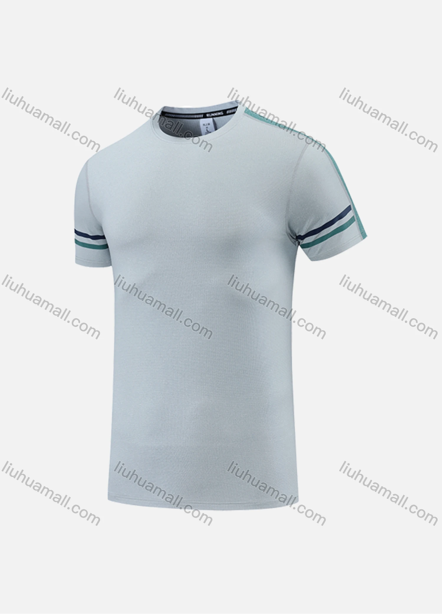 Wholesale Men's Casual & Sporty Quick Dry Striped Round Neck Short Sleeve Athletic Tee 2807# - Liuhuamall
