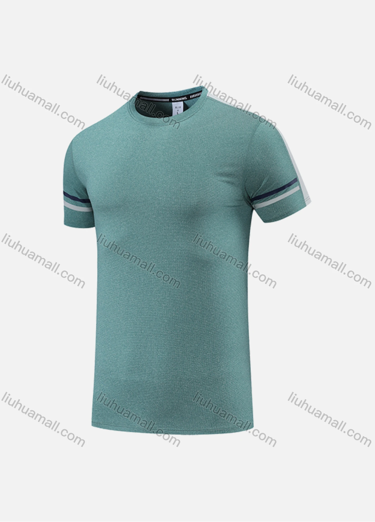 Wholesale Men's Casual & Sporty Quick Dry Striped Round Neck Short Sleeve Athletic Tee 2807# - Liuhuamall