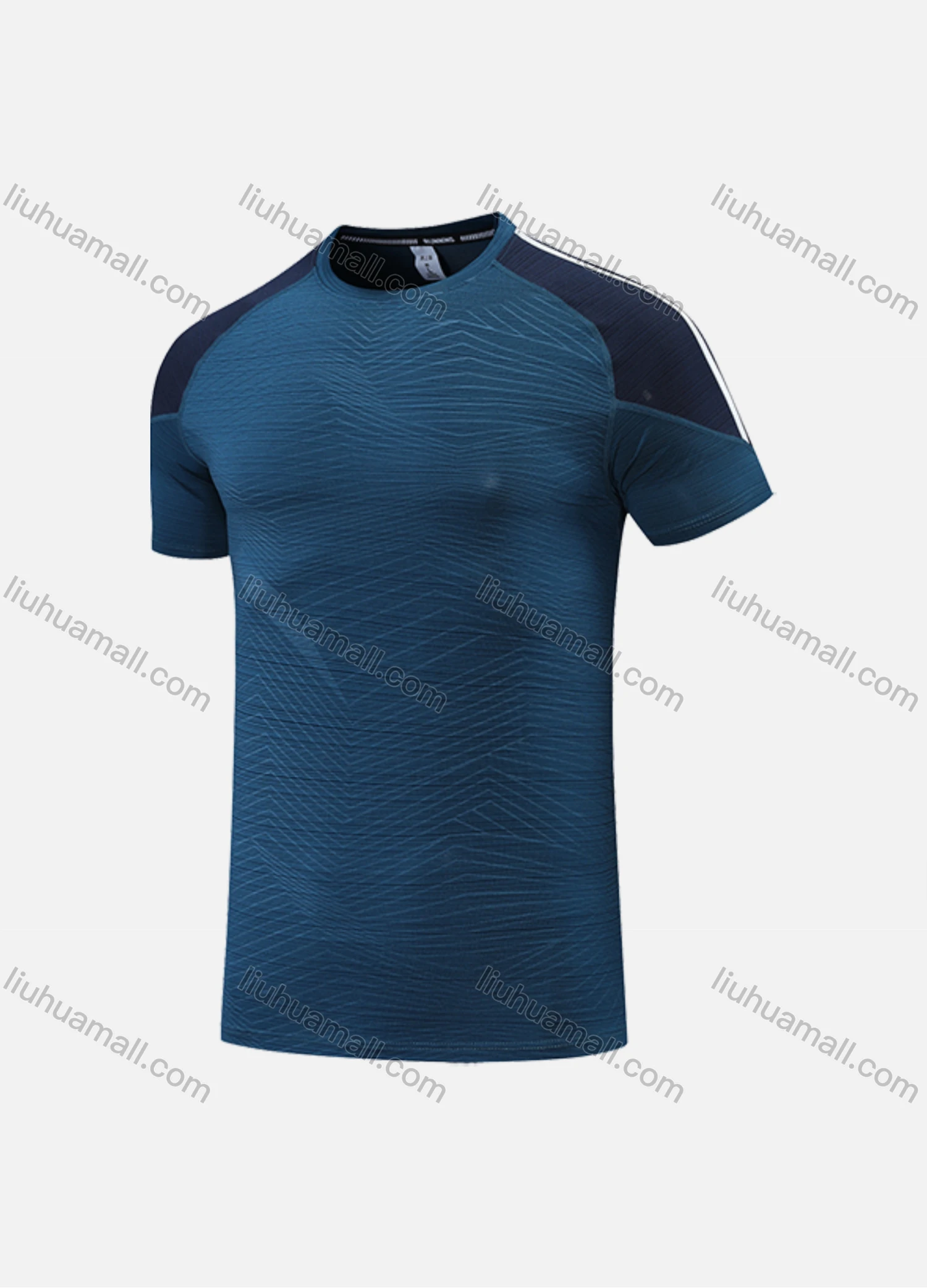 Wholesale Men's Casual & Sporty Quick Dry Splicing Colorblock Round Neck Short Sleeve Athletic Tee 2809# - Liuhuamall