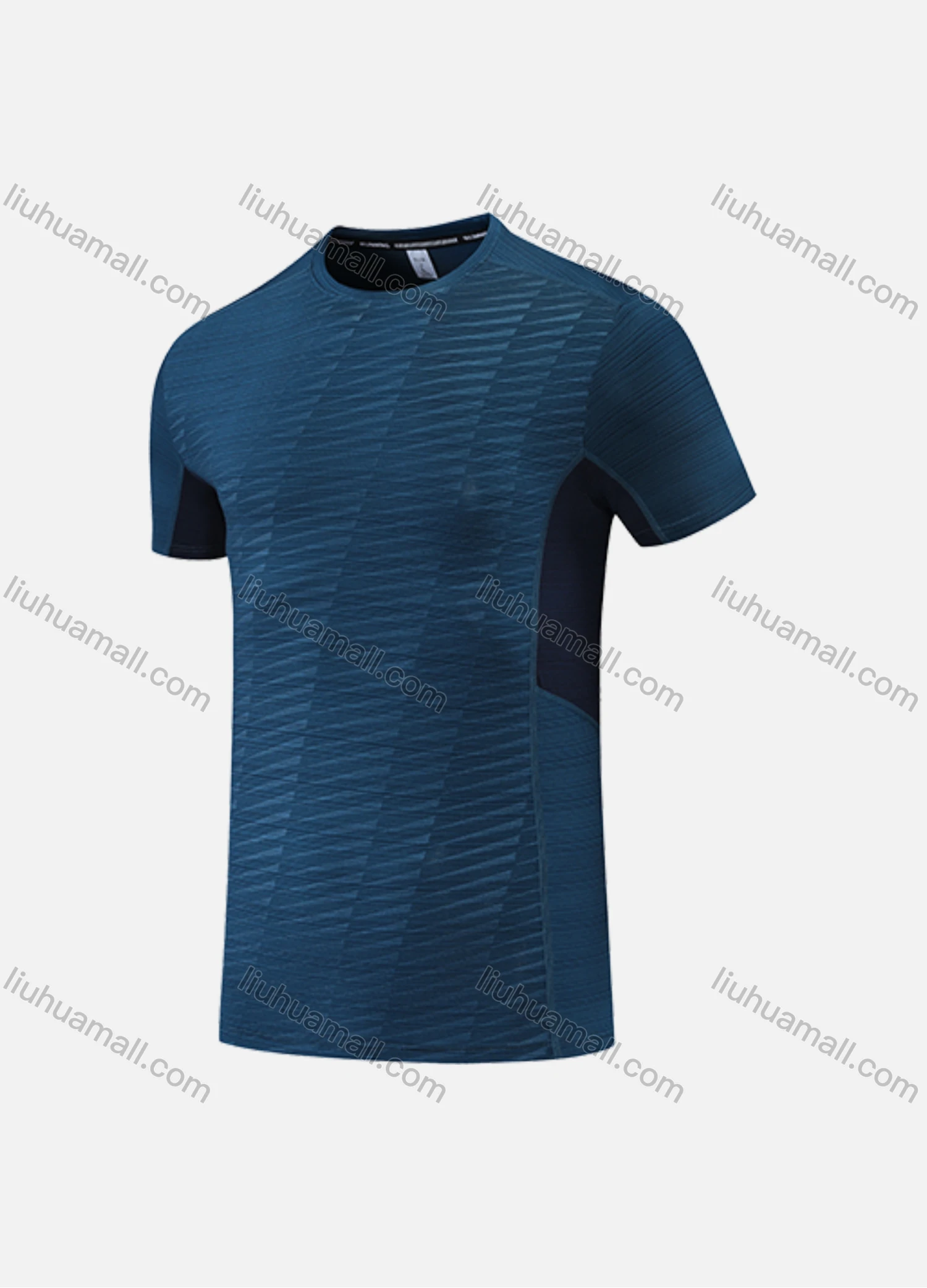 Wholesale Men's Casual & Sporty Quick Dry Splicing Round Neck Short Sleeve Athletic Tee 2814# - Liuhuamall