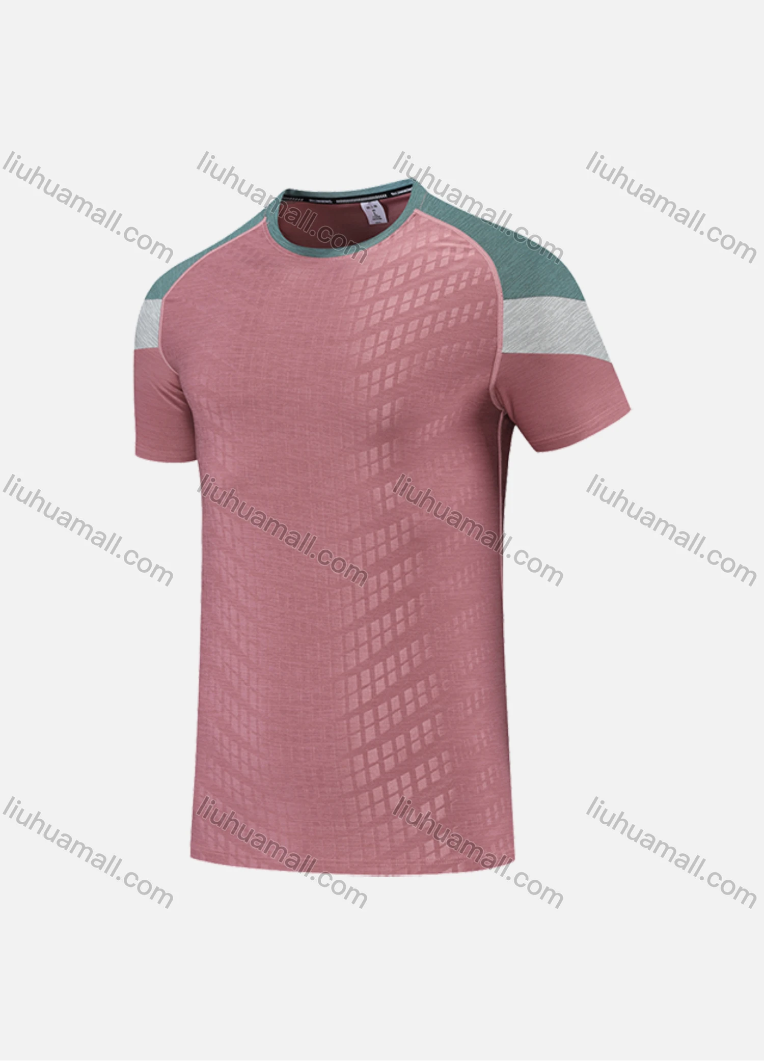Wholesale Men's Casual & Sporty Quick Dry Splicing Colorblock Round Neck Short Sleeve Athletic Tee 2816# - Liuhuamall
