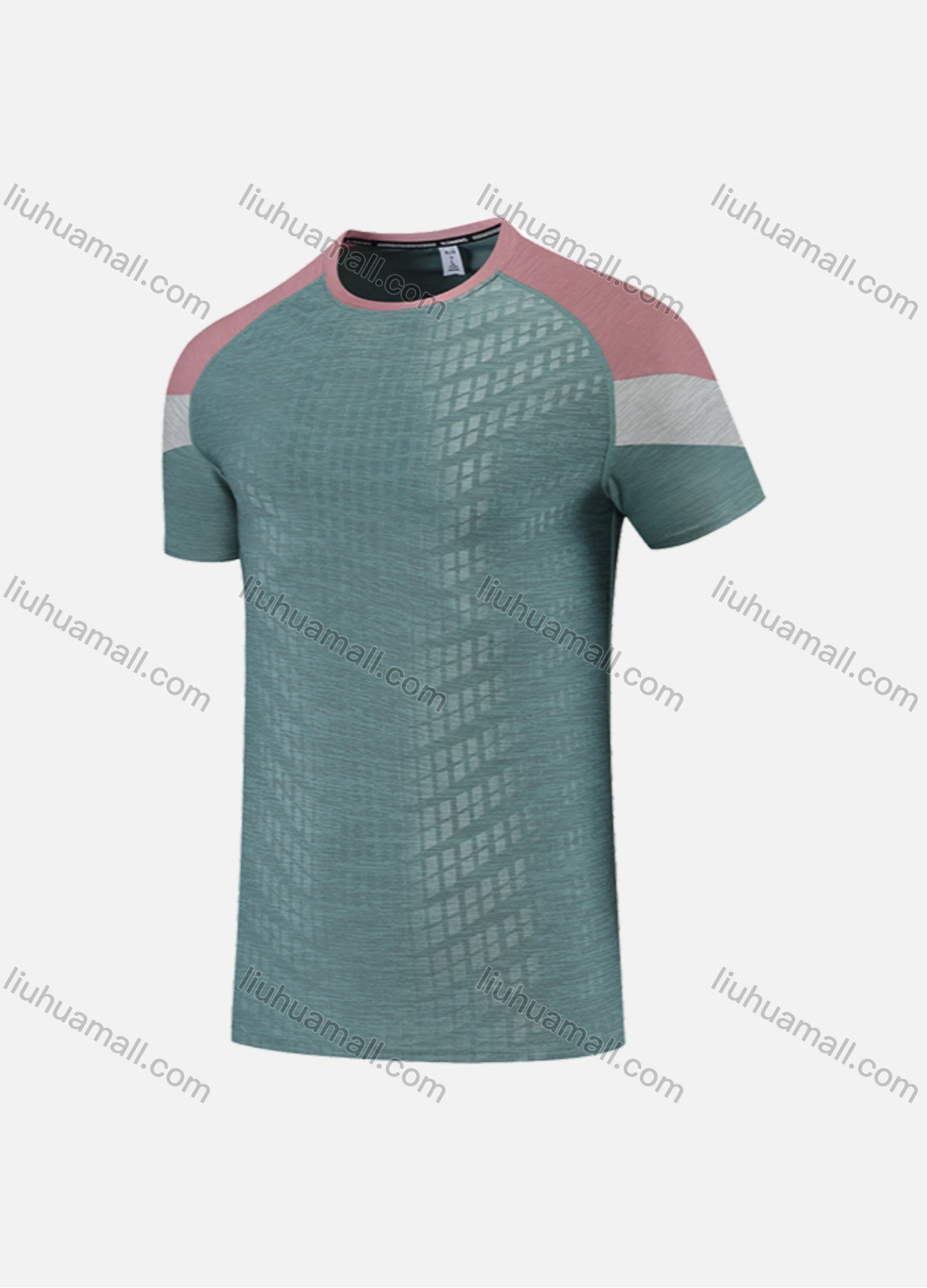 Wholesale Men's Casual & Sporty Quick Dry Splicing Colorblock Round Neck Short Sleeve Athletic Tee 2816# - Liuhuamall