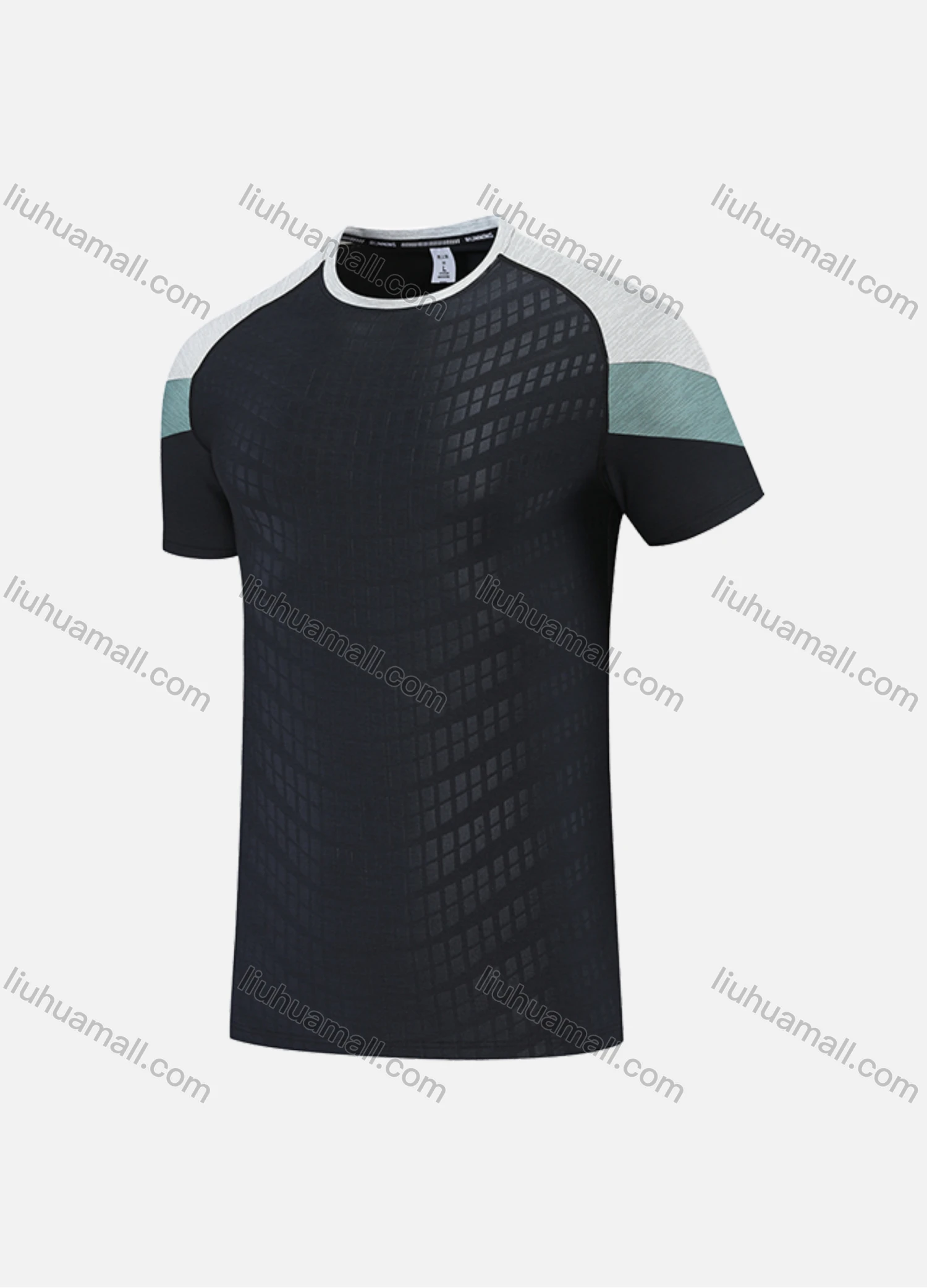 Wholesale Men's Casual & Sporty Quick Dry Splicing Colorblock Round Neck Short Sleeve Athletic Tee 2816# - Liuhuamall