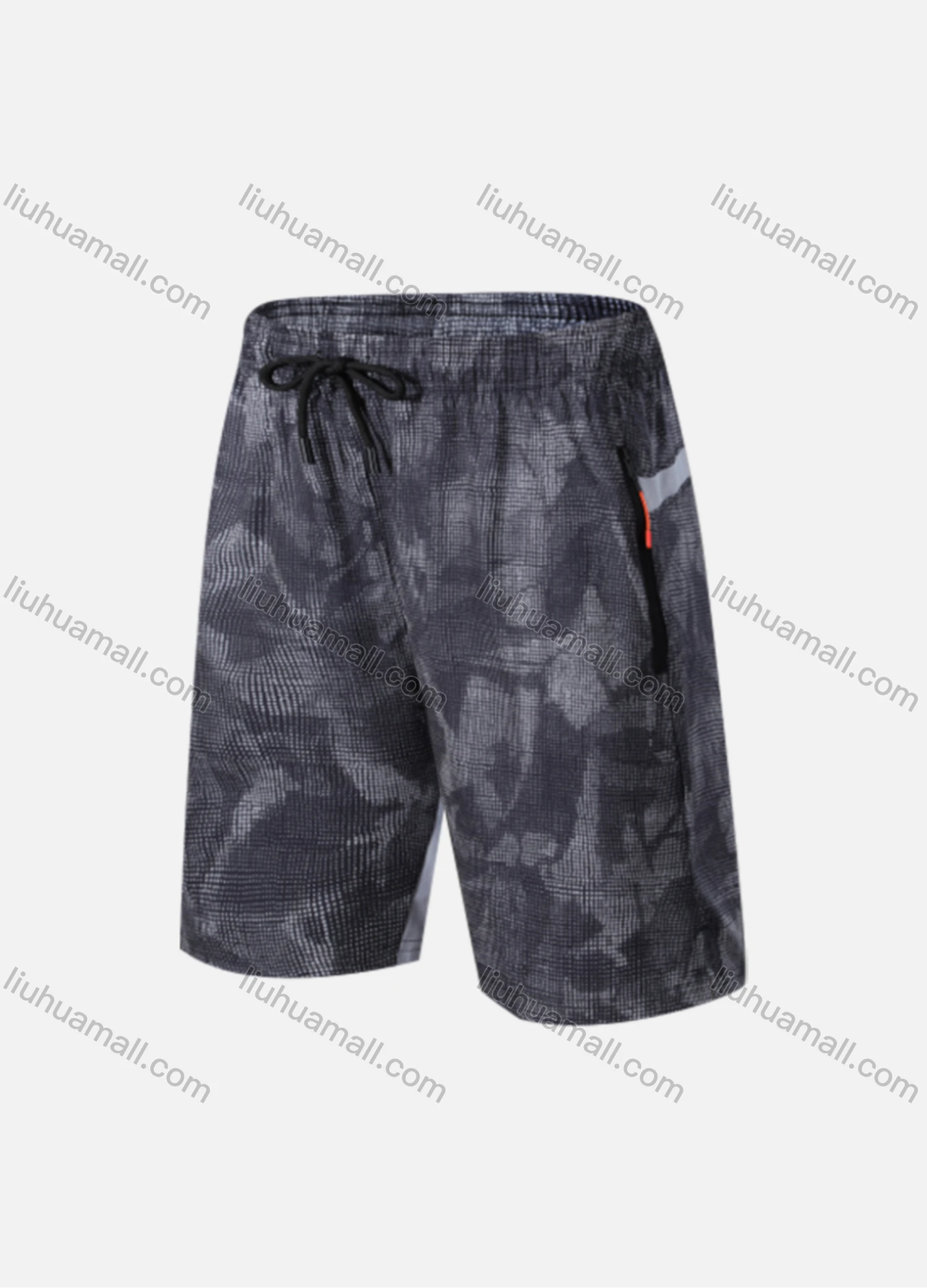 Wholesale Men's Athletic Workout Camouflage Drawstring Elastic Waist Zipper Pockets Shorts 11013# - Liuhuamall