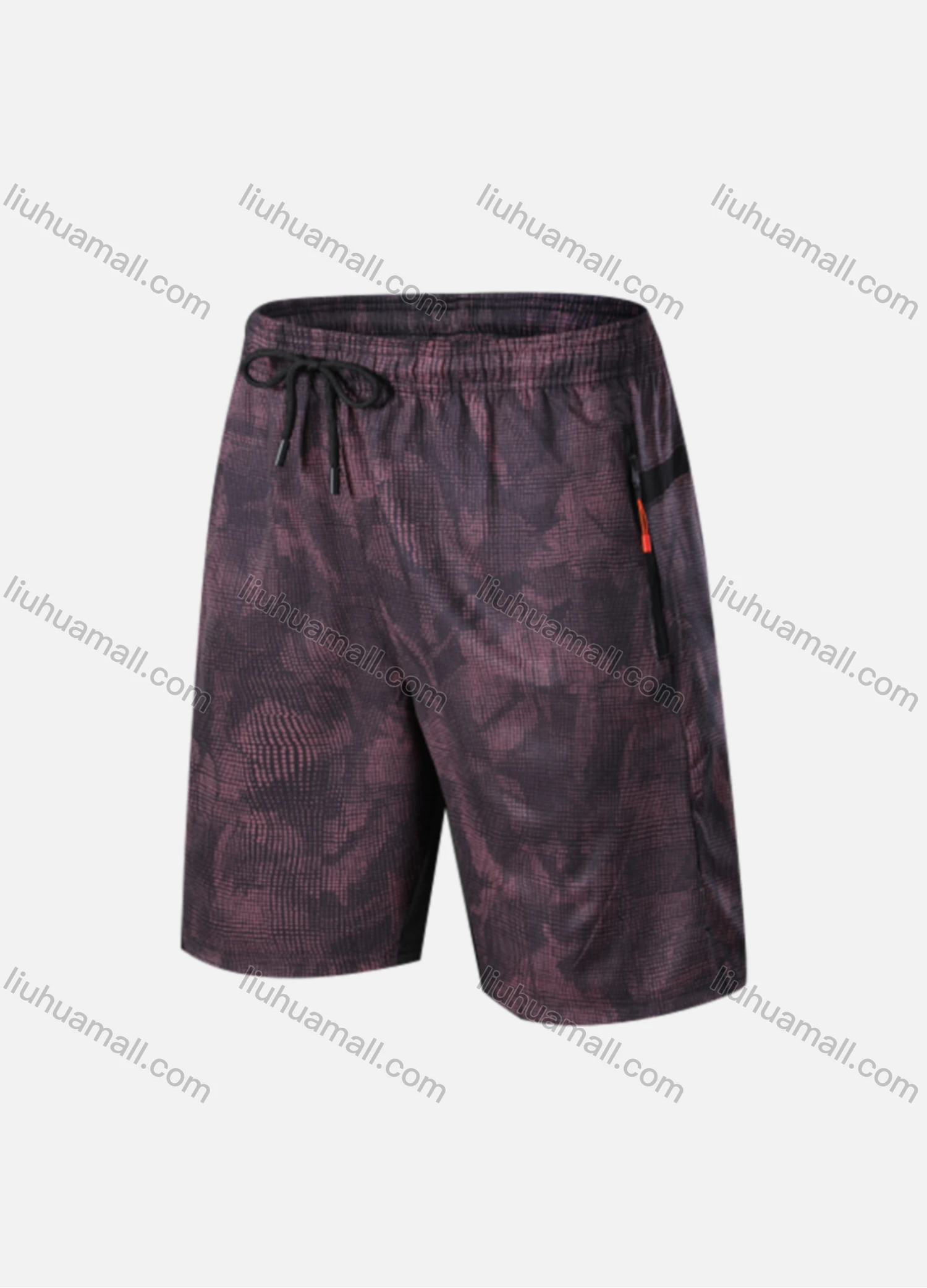Wholesale Men's Athletic Workout Camouflage Drawstring Elastic Waist Zipper Pockets Shorts 11013# - Liuhuamall