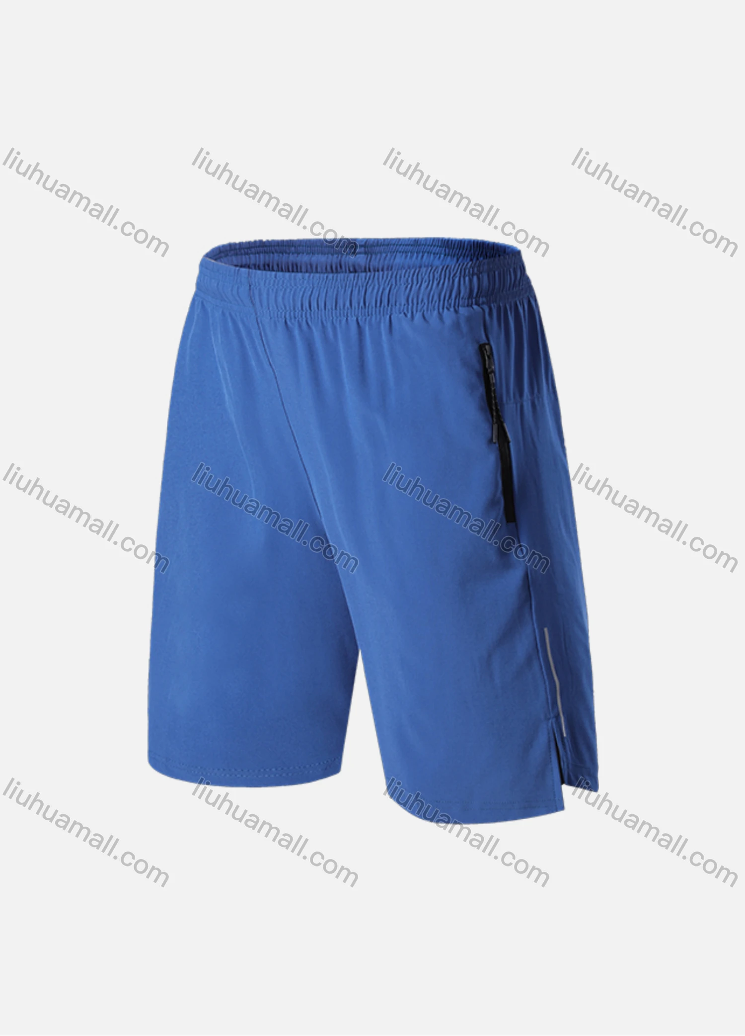 Wholesale Men's Athletic Workout Plain Elastic Waist Zipper Pockets Shorts 11014# - Liuhuamall