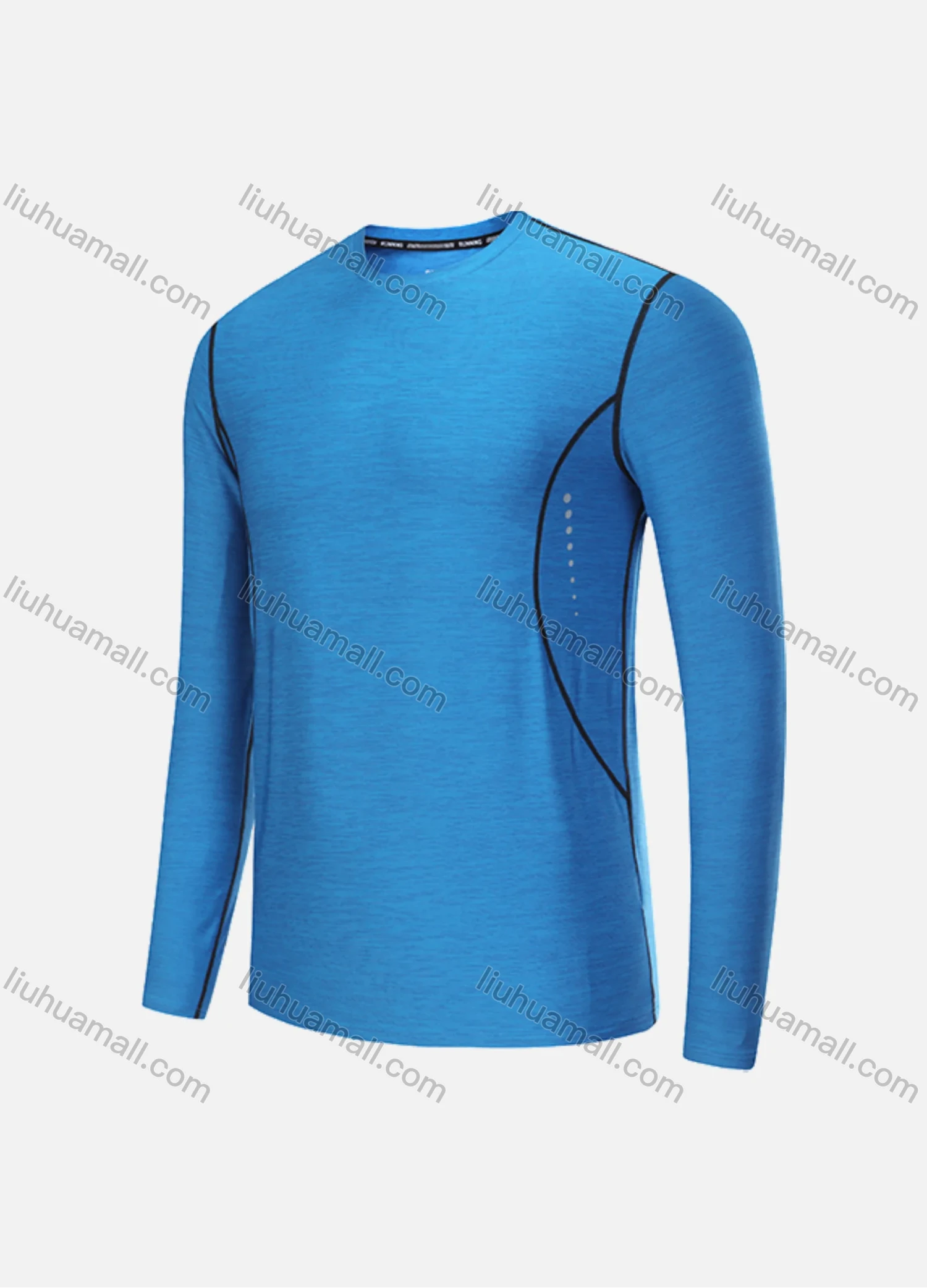 Wholesale Men's Athletic Workout Seam Breathable Long Sleeve Round Neck Tee CXM21701# - Liuhuamall