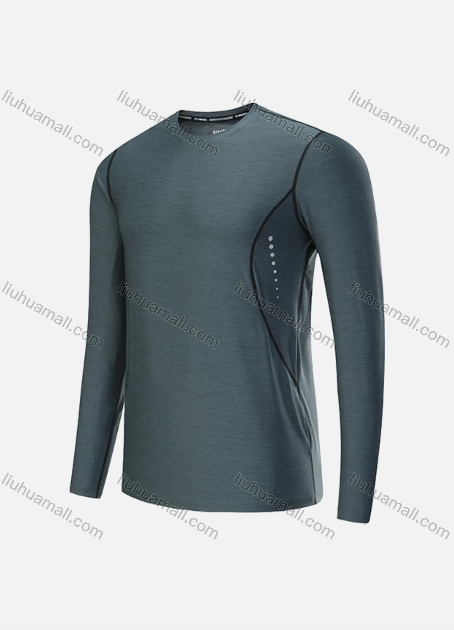 Wholesale Men's Athletic Workout Seam Breathable Long Sleeve Round Neck Tee CXM21701# - Liuhuamall