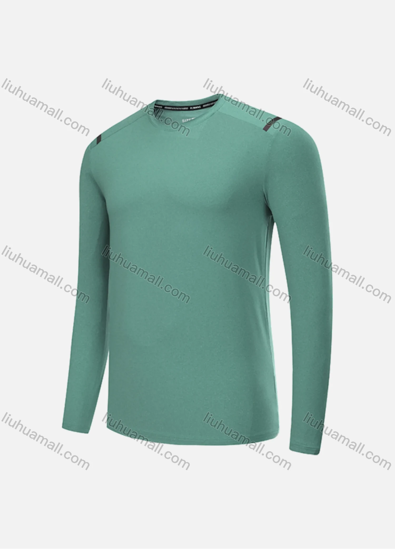 Wholesale Men's Athletic Workout Plain Breathable Long Sleeve Round Neck Tee CXM21704# - Liuhuamall