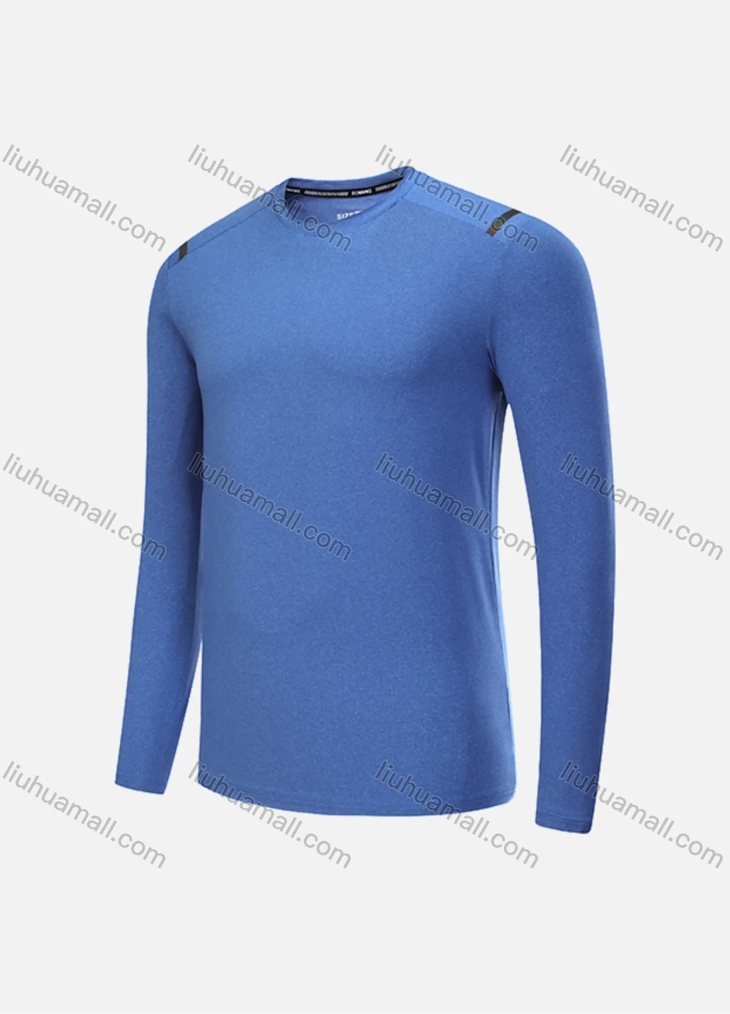 Wholesale Men's Athletic Workout Plain Breathable Long Sleeve Round Neck Tee CXM21704# - Liuhuamall