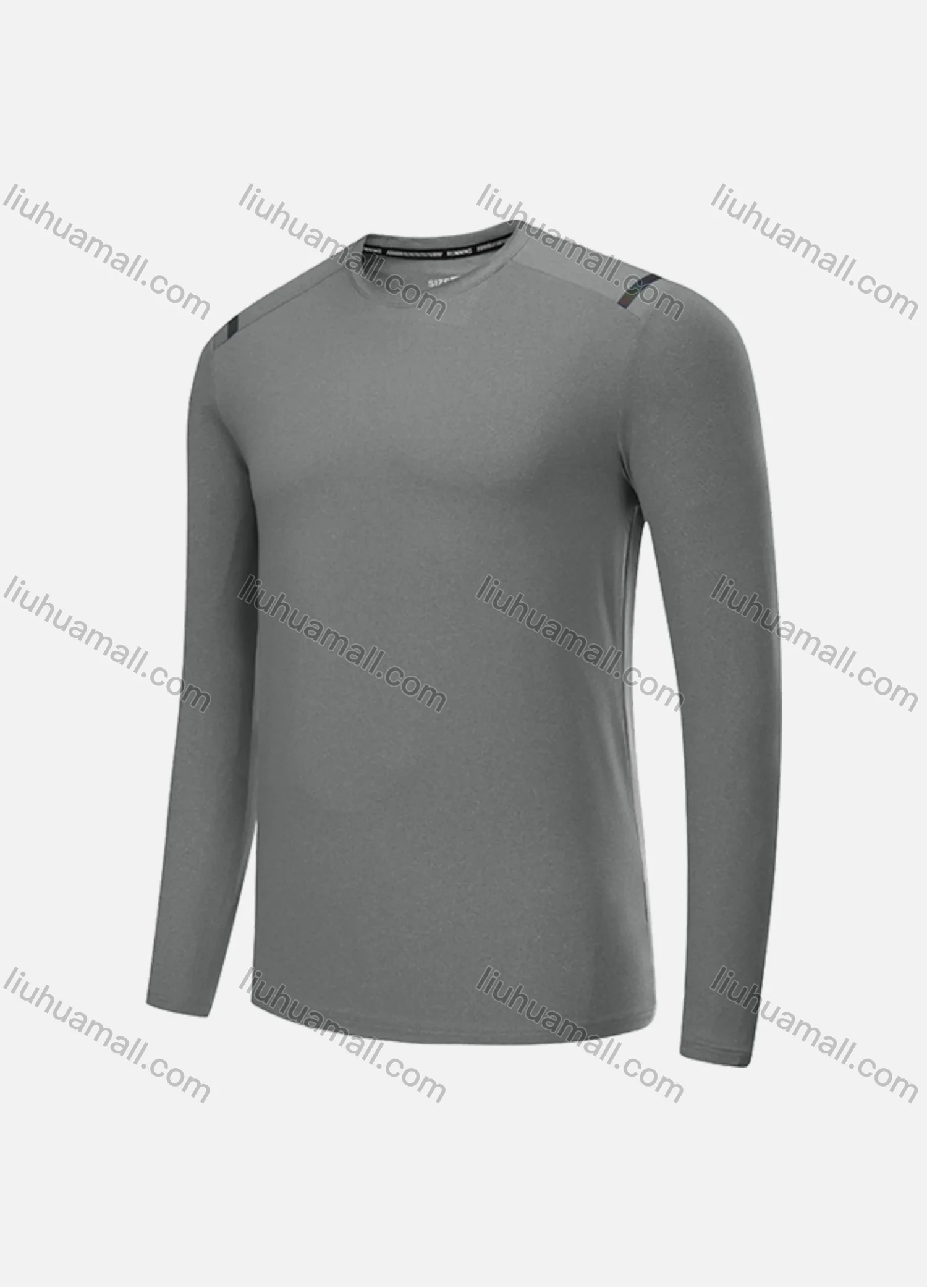 Wholesale Men's Athletic Workout Plain Breathable Long Sleeve Round Neck Tee CXM21704# - Liuhuamall