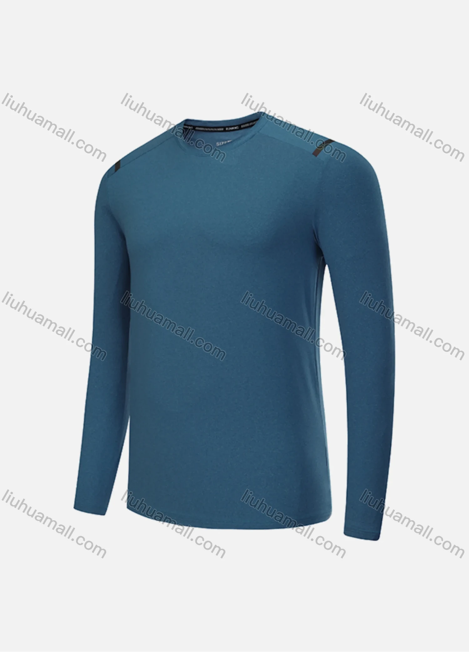 Wholesale Men's Athletic Workout Plain Breathable Long Sleeve Round Neck Tee CXM21704# - Liuhuamall