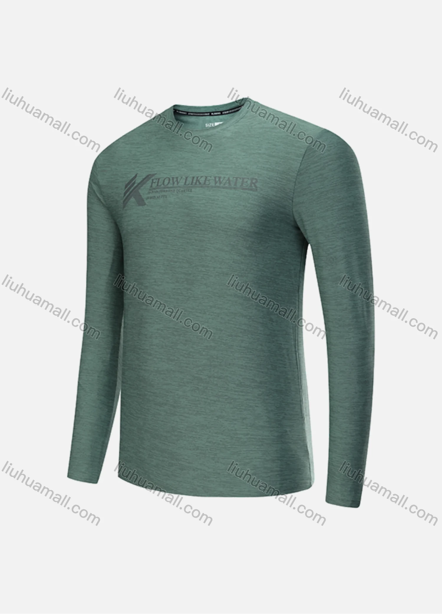 Wholesale Men's Athletic Workout Slogan Print Breathable Long Sleeve Round Neck Tee CXM21707# - Liuhuamall