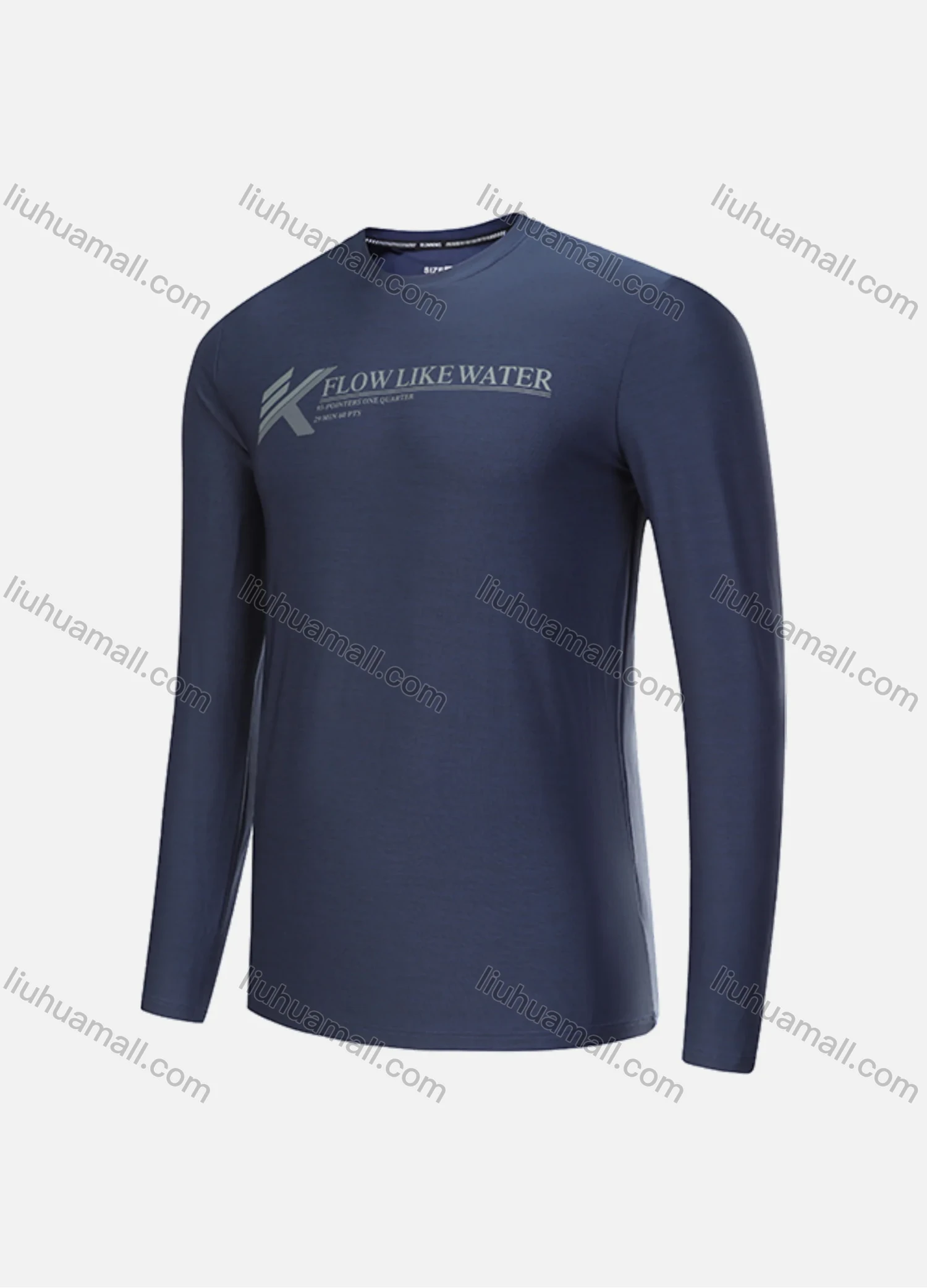 Wholesale Men's Athletic Workout Slogan Print Breathable Long Sleeve Round Neck Tee CXM21707# - Liuhuamall