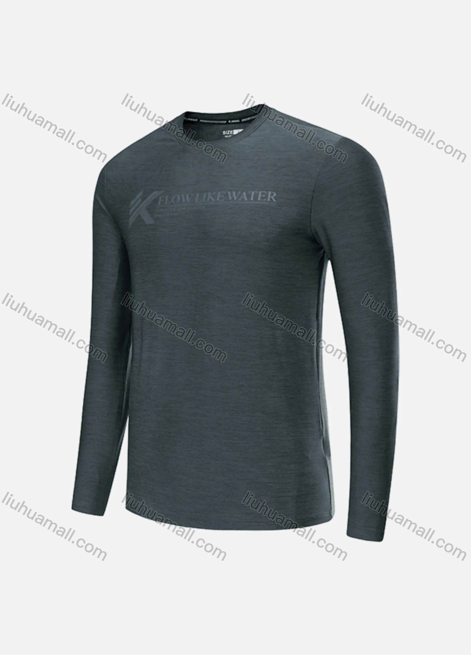 Wholesale Men's Athletic Workout Slogan Print Breathable Long Sleeve Round Neck Tee CXM21707# - Liuhuamall