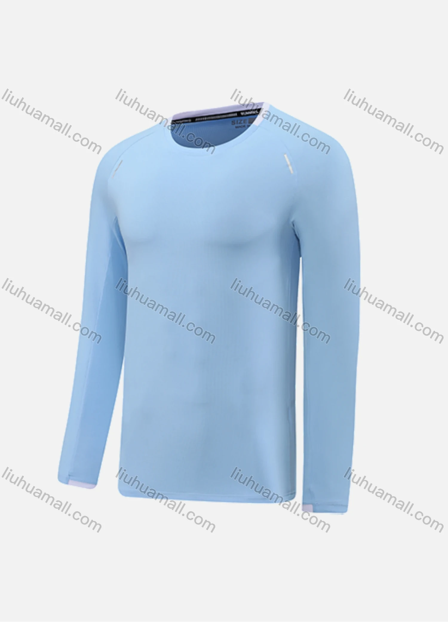 Wholesale Men's Athletic Workout Plain Long Sleeve Round Neck Tee CXM22102# - Liuhuamall