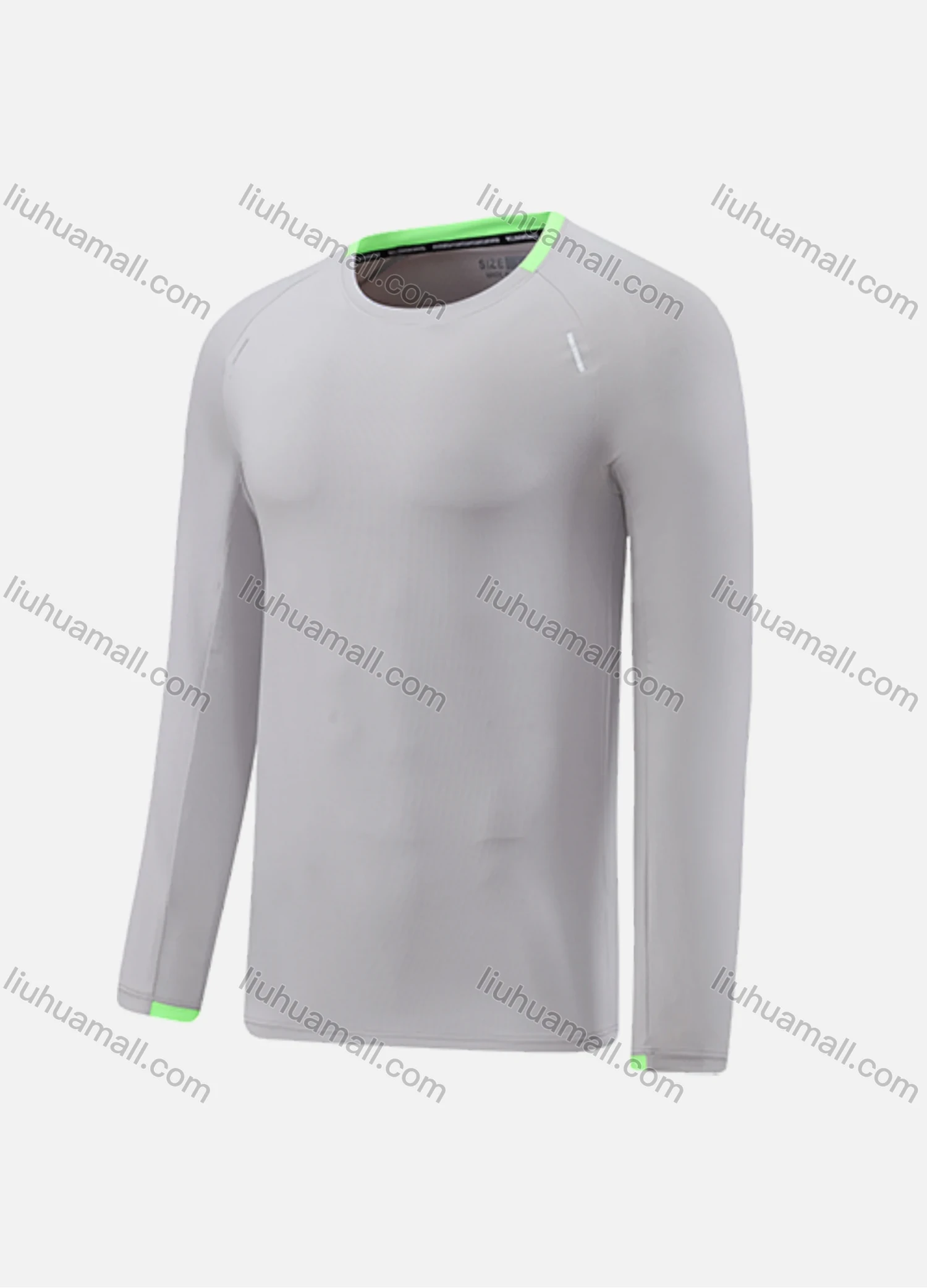 Wholesale Men's Athletic Workout Plain Long Sleeve Round Neck Tee CXM22102# - Liuhuamall