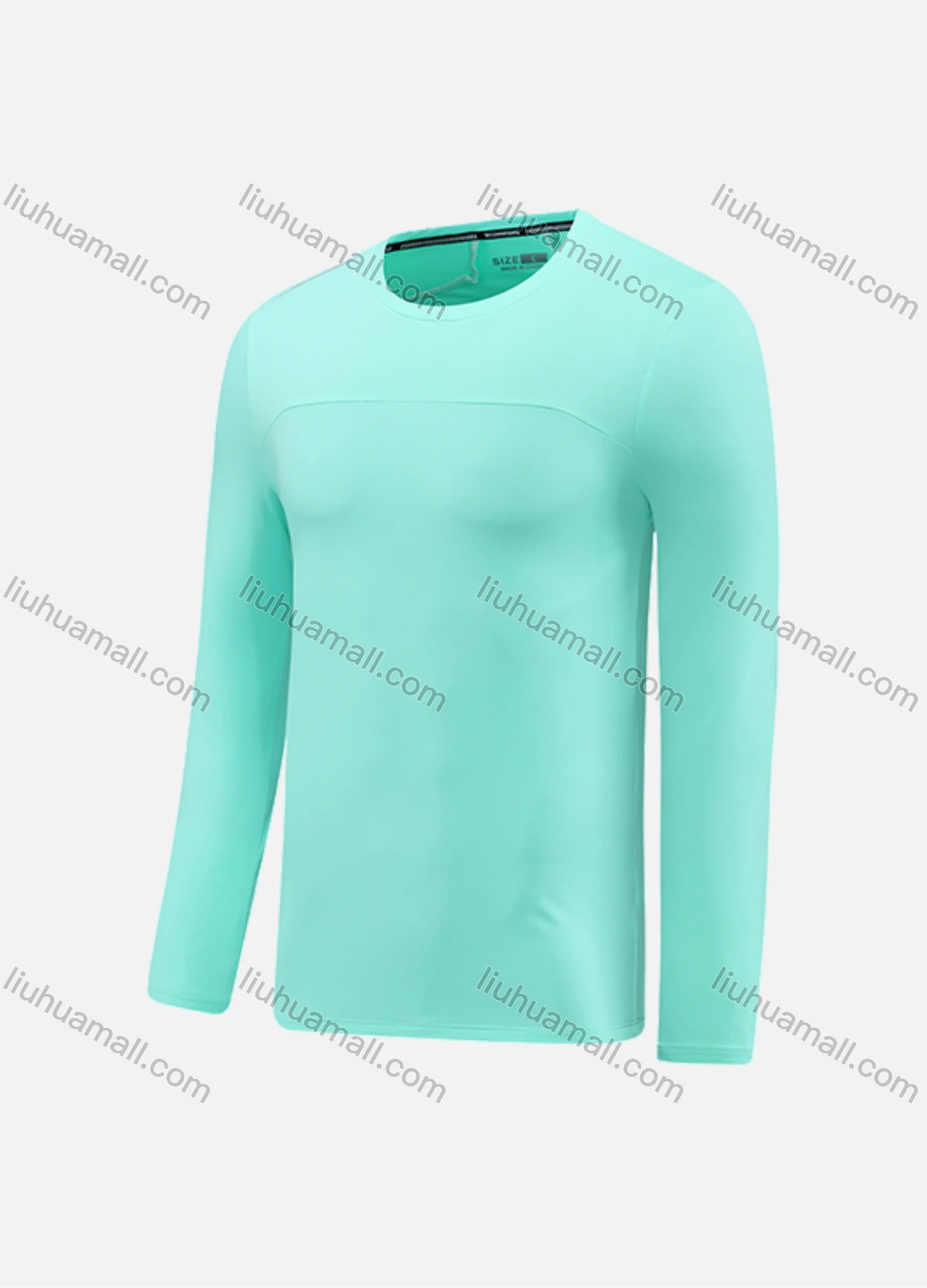 Wholesale Men's Athletic Workout Plain Long Sleeve Round Neck Tee CXM22105# - Liuhuamall