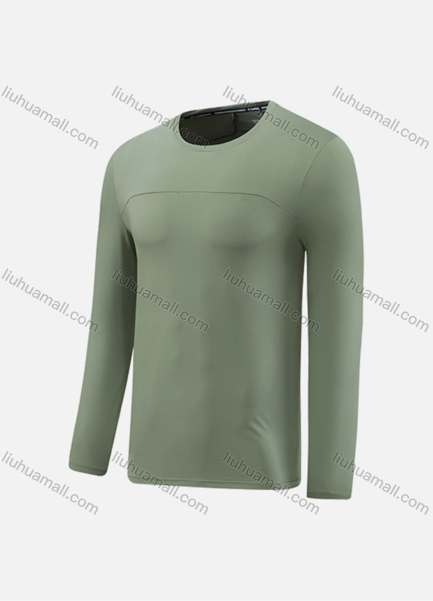 Wholesale Men's Athletic Workout Plain Long Sleeve Round Neck Tee CXM22105# - Liuhuamall