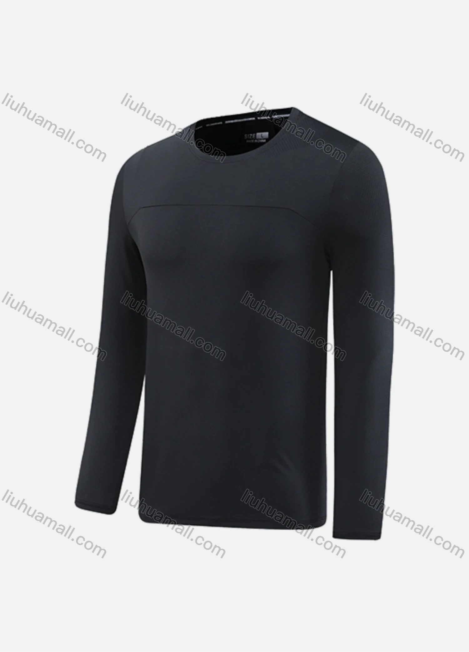 Wholesale Men's Athletic Workout Plain Long Sleeve Round Neck Tee CXM22105# - Liuhuamall