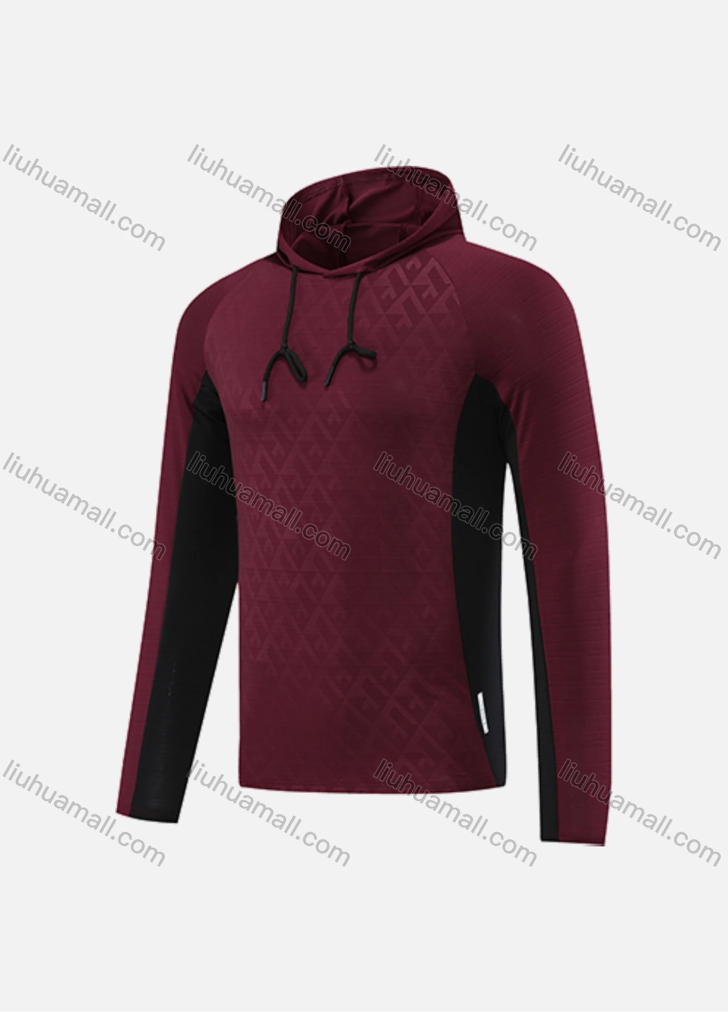 Wholesale Men's Athletic Workout Long Sleeve Colorblock Breathable Drawstring Hoodie CXM22108# - Liuhuamall