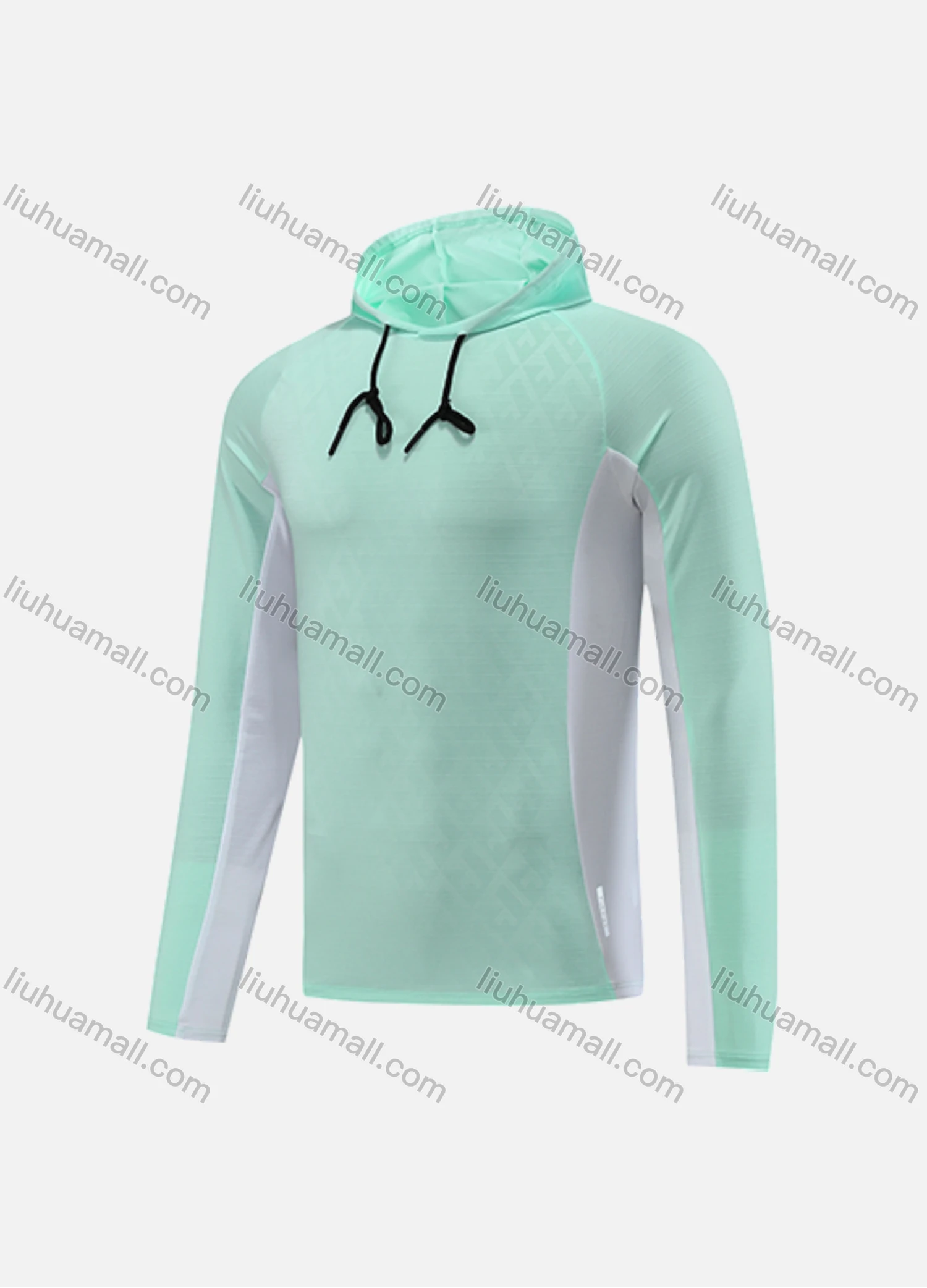 Wholesale Men's Athletic Workout Long Sleeve Colorblock Breathable Drawstring Hoodie CXM22108# - Liuhuamall
