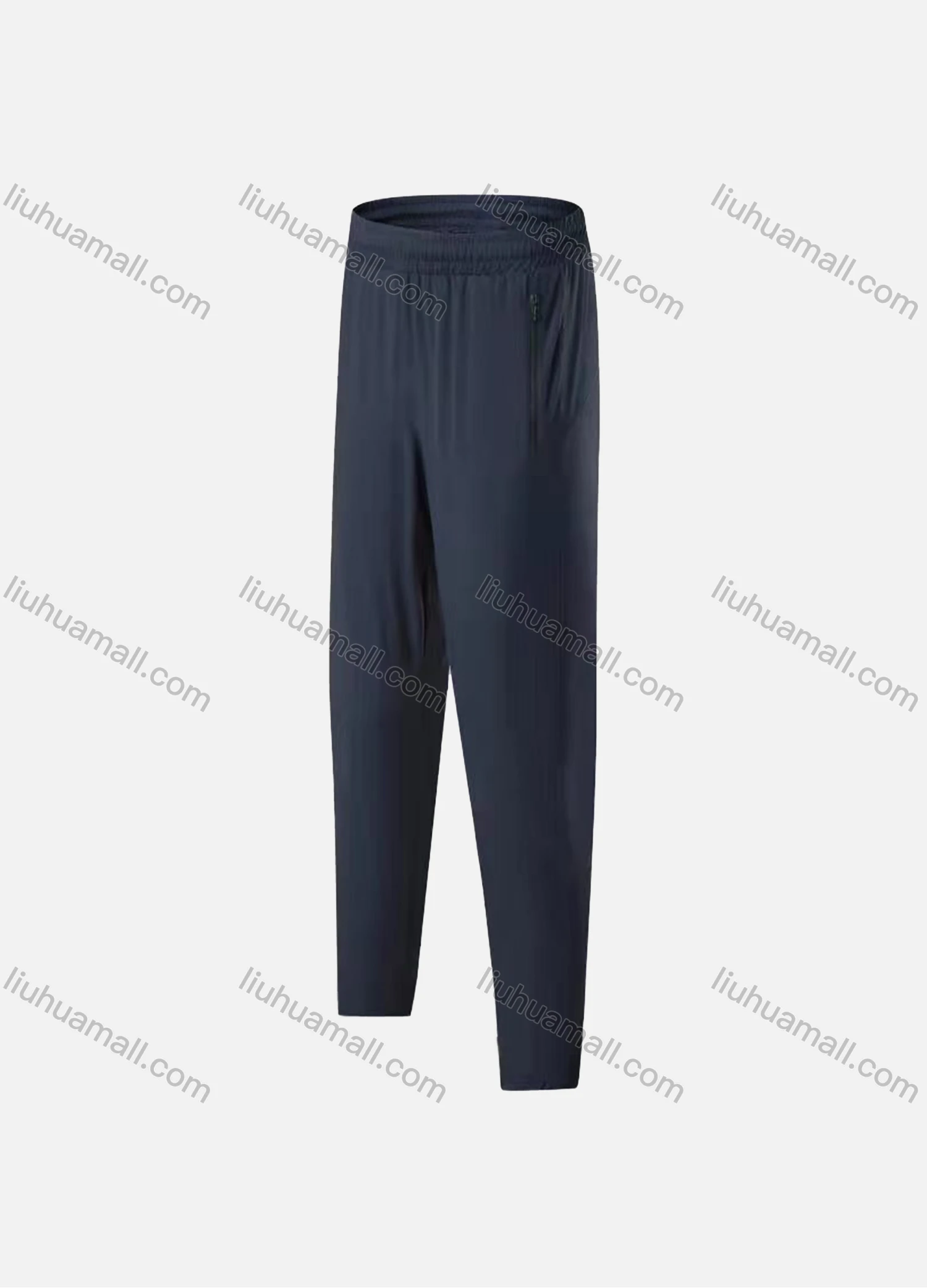 Wholesale Men's Athletic Workout Elastic Waist Plain Zipper Pockets Ankle Length Joggers MCK21902# - Liuhuamall