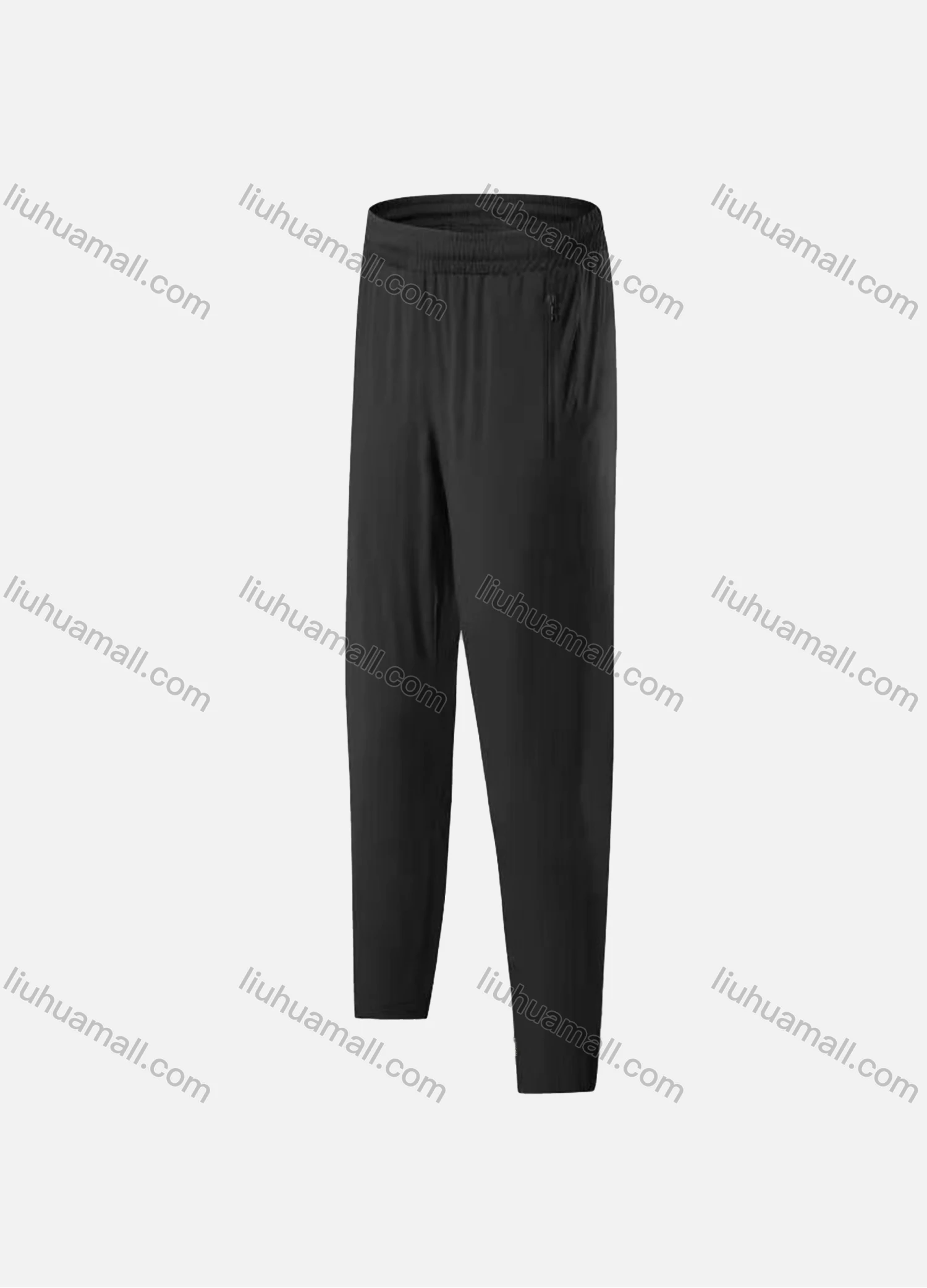 Wholesale Men's Athletic Workout Elastic Waist Plain Zipper Pockets Ankle Length Joggers MCK21902# - Liuhuamall