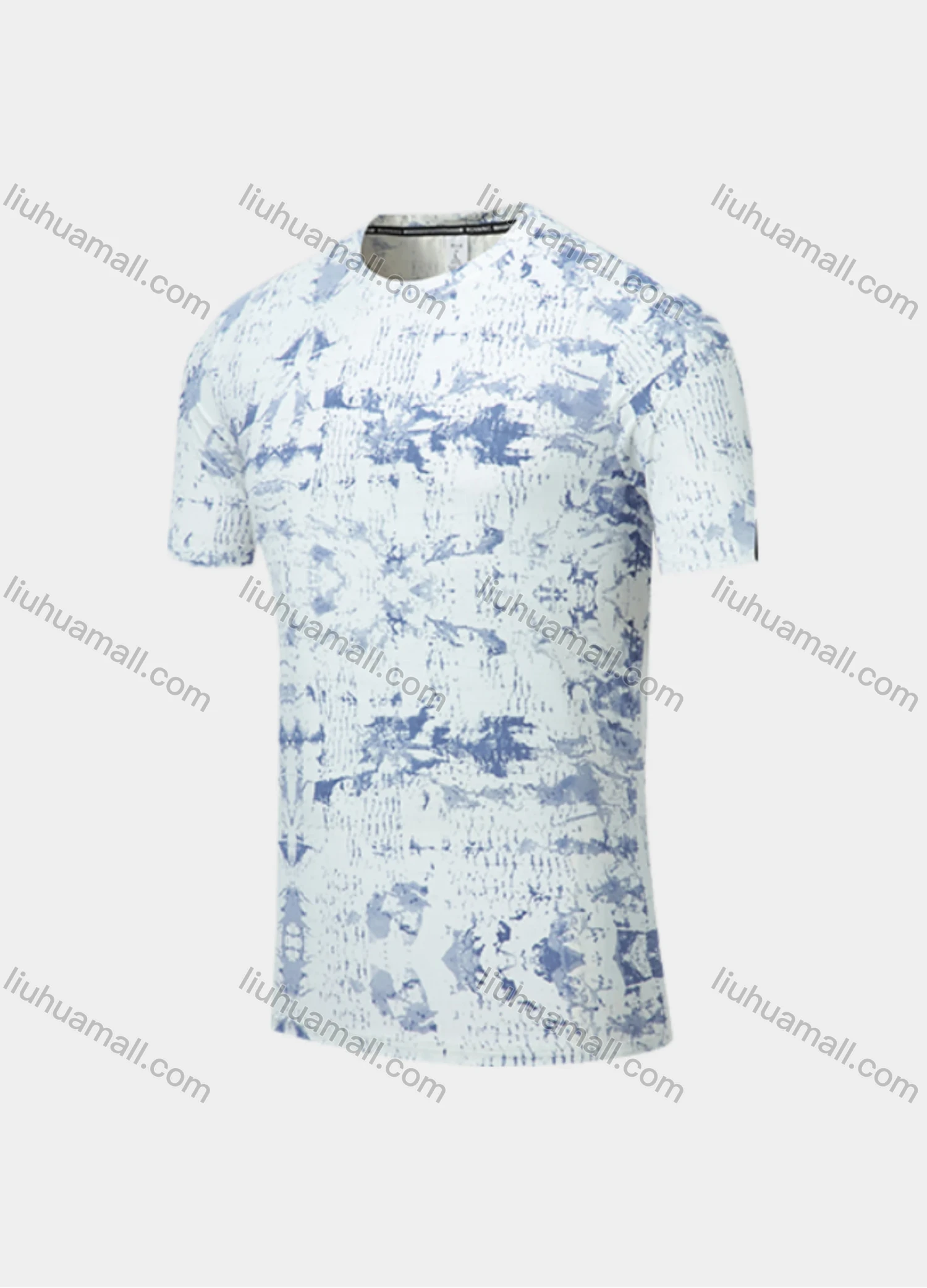 Wholesale Men's Athletic Workout Ink Splash Short Sleeve Round Neck Tee MT21407# - Liuhuamall