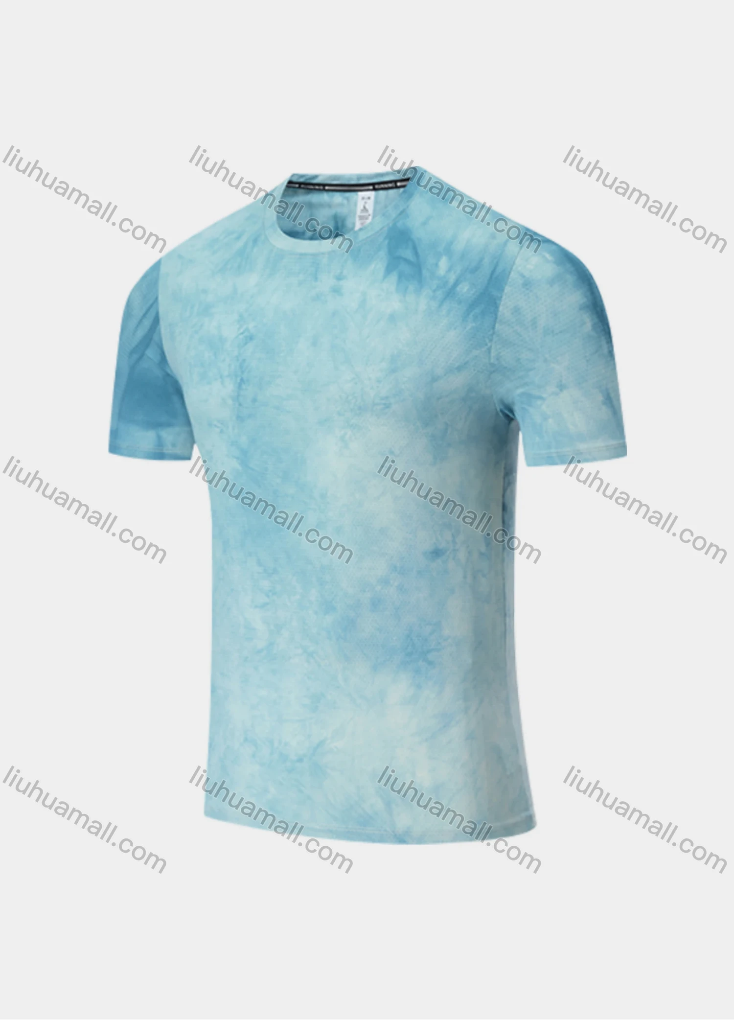 Wholesale Men's Athletic Workout Tie Dye Short Sleeve Round Neck Tee MT21415# - Liuhuamall