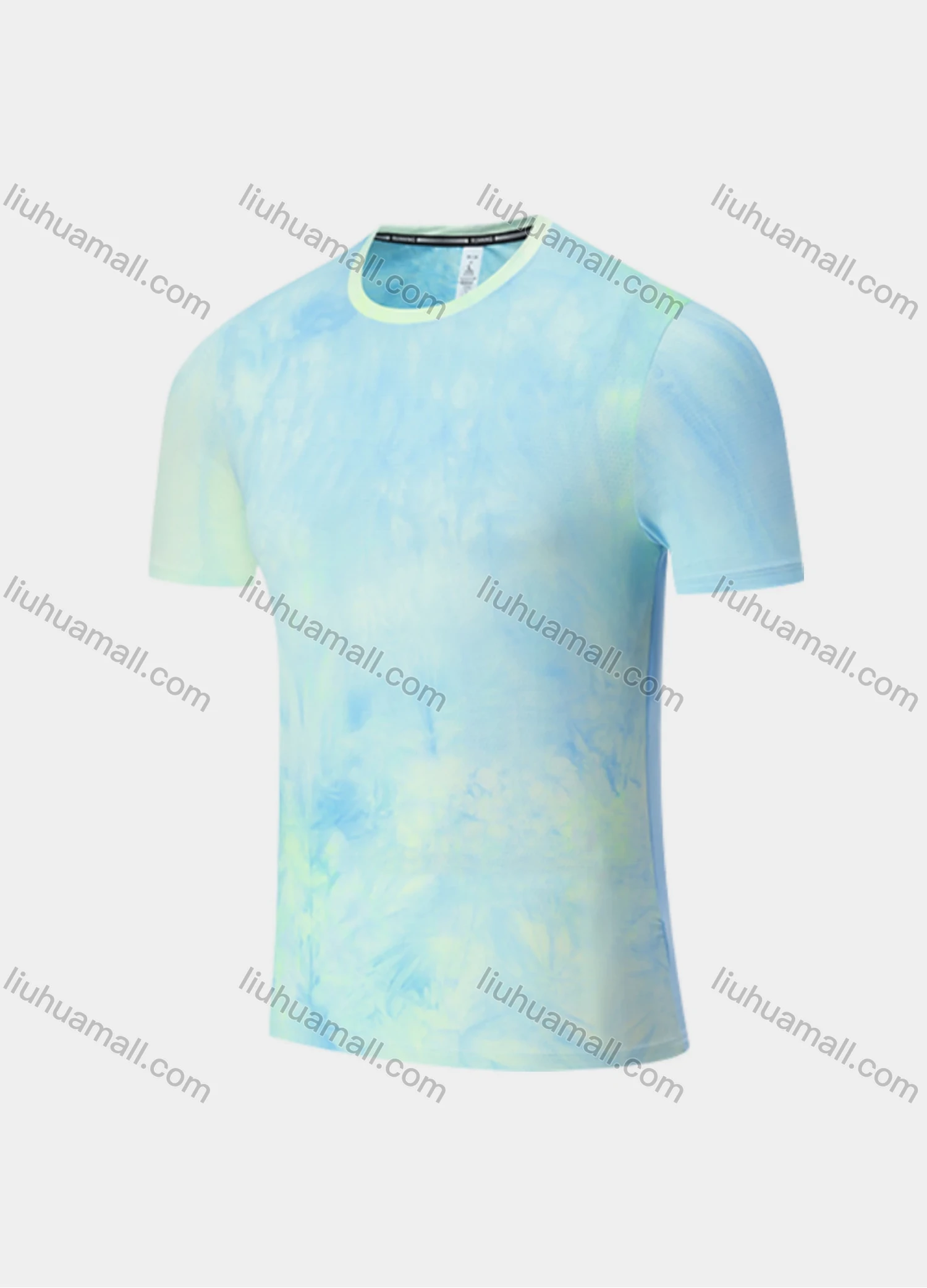 Wholesale Men's Athletic Workout Tie Dye Short Sleeve Round Neck Tee MT21415# - Liuhuamall