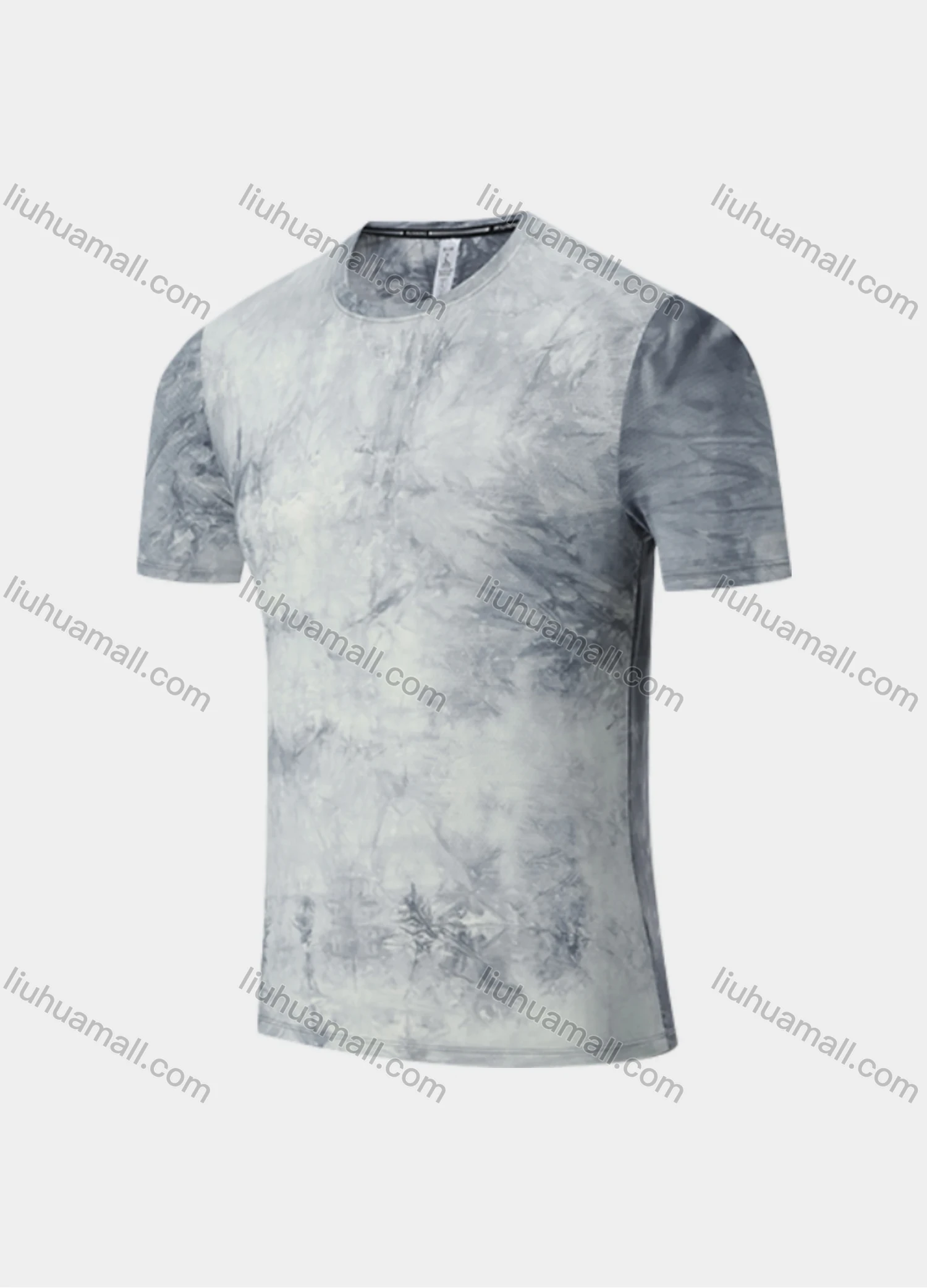 Wholesale Men's Athletic Workout Tie Dye Short Sleeve Round Neck Tee MT21415# - Liuhuamall