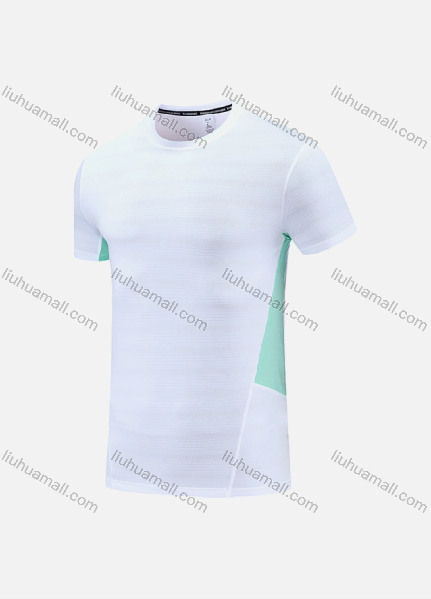Wholesale Men's Athletic Workout Striped Short Sleeve Round Neck Tee MT21423# - Liuhuamall