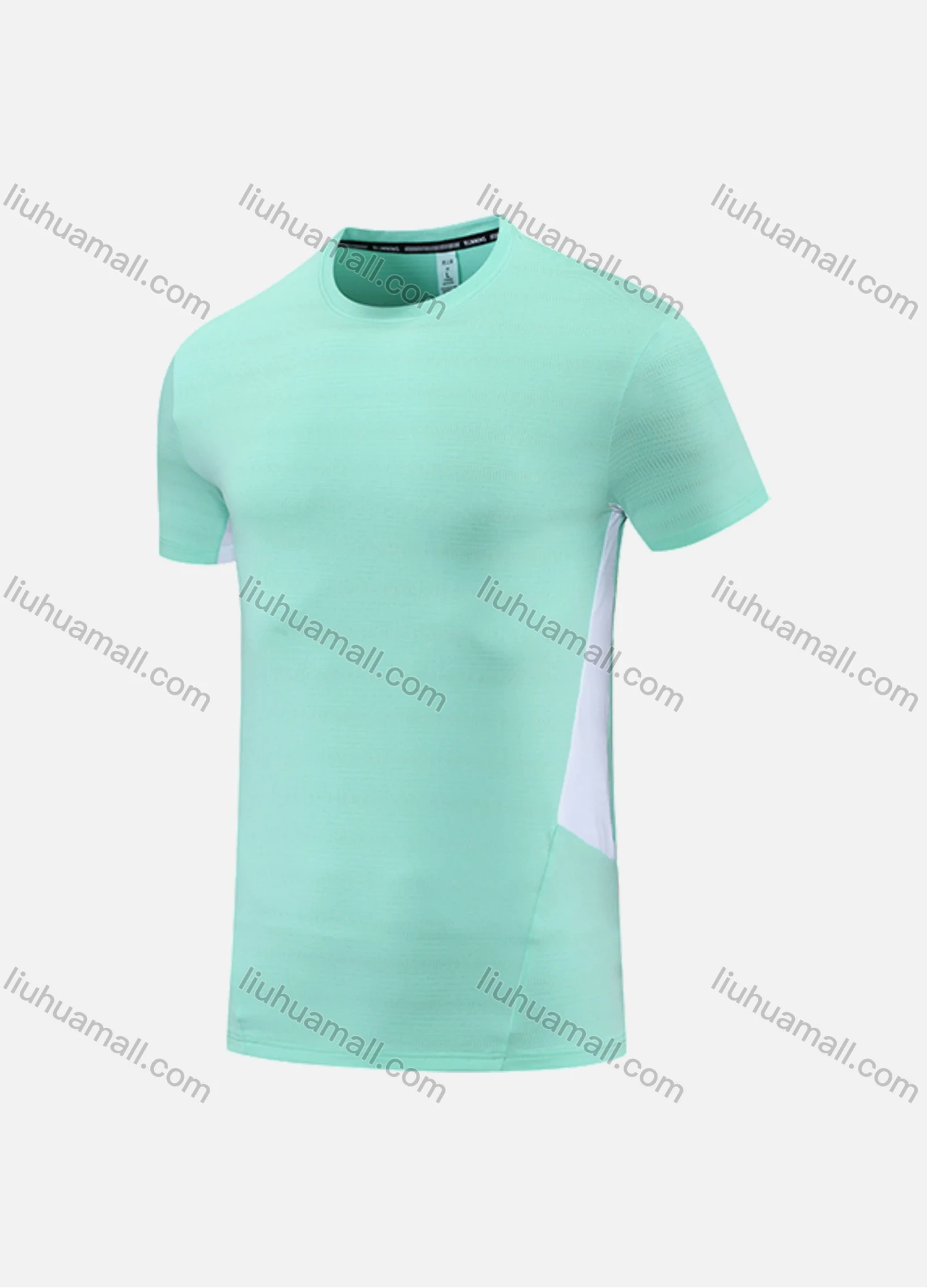 Wholesale Men's Athletic Workout Striped Short Sleeve Round Neck Tee MT21423# - Liuhuamall