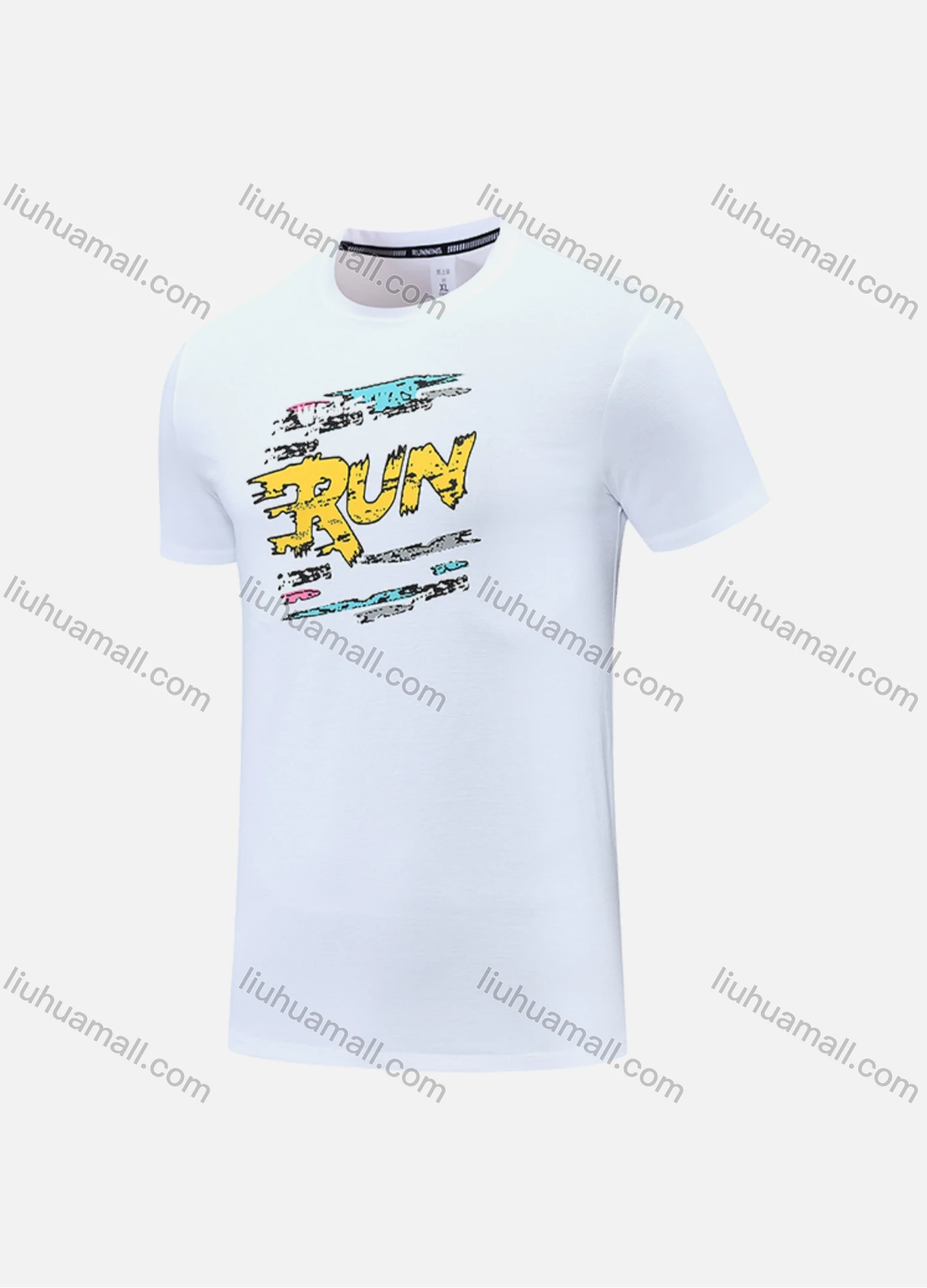 Wholesale Men's Athletic Workout Letter Graphic Short Sleeve Round Neck Tee MT21427# - Liuhuamall