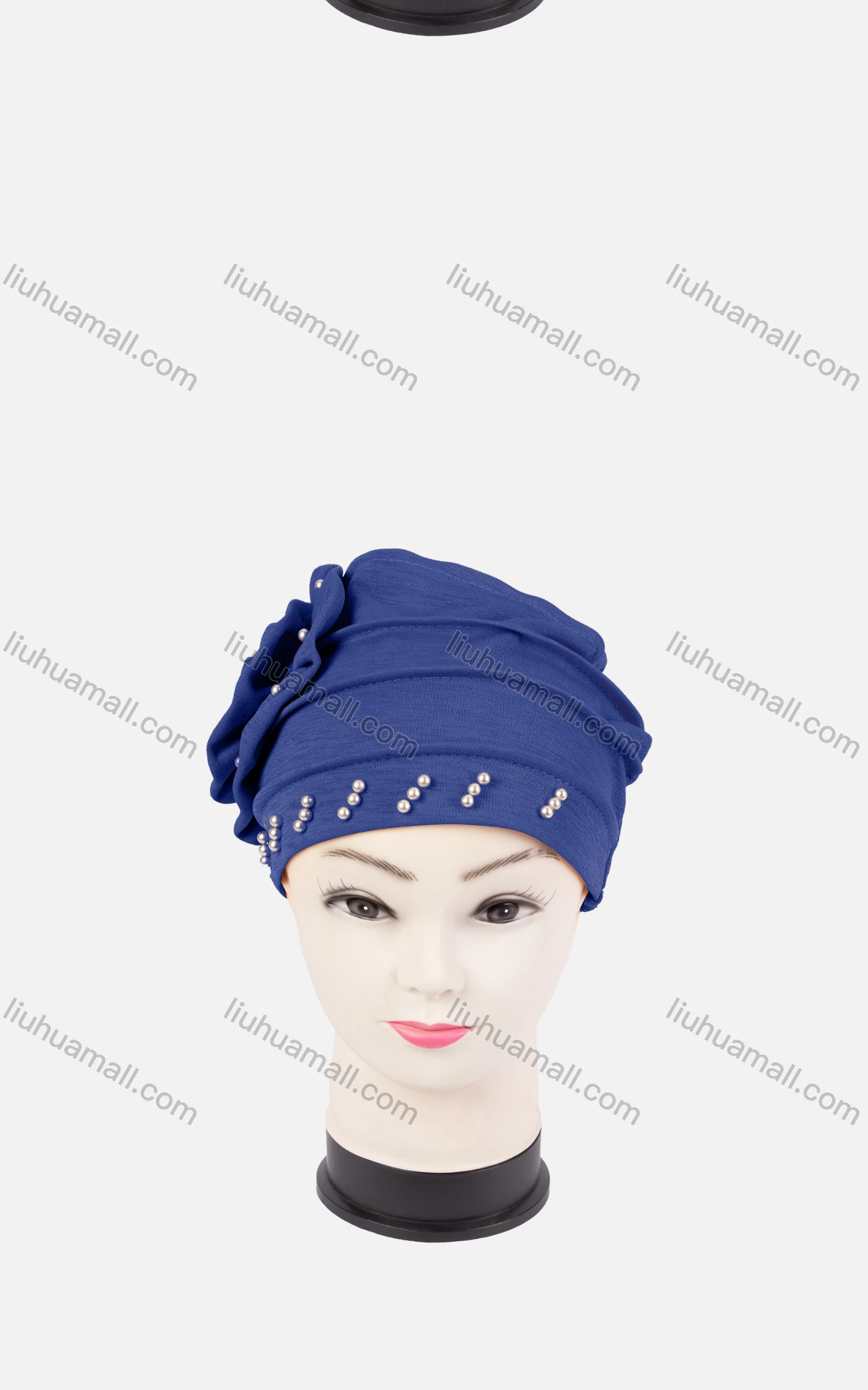 Wholesale Women's Plain Pearl Decor Tiered Arabic Muslim Hijab Turban Cap - Liuhuamall
