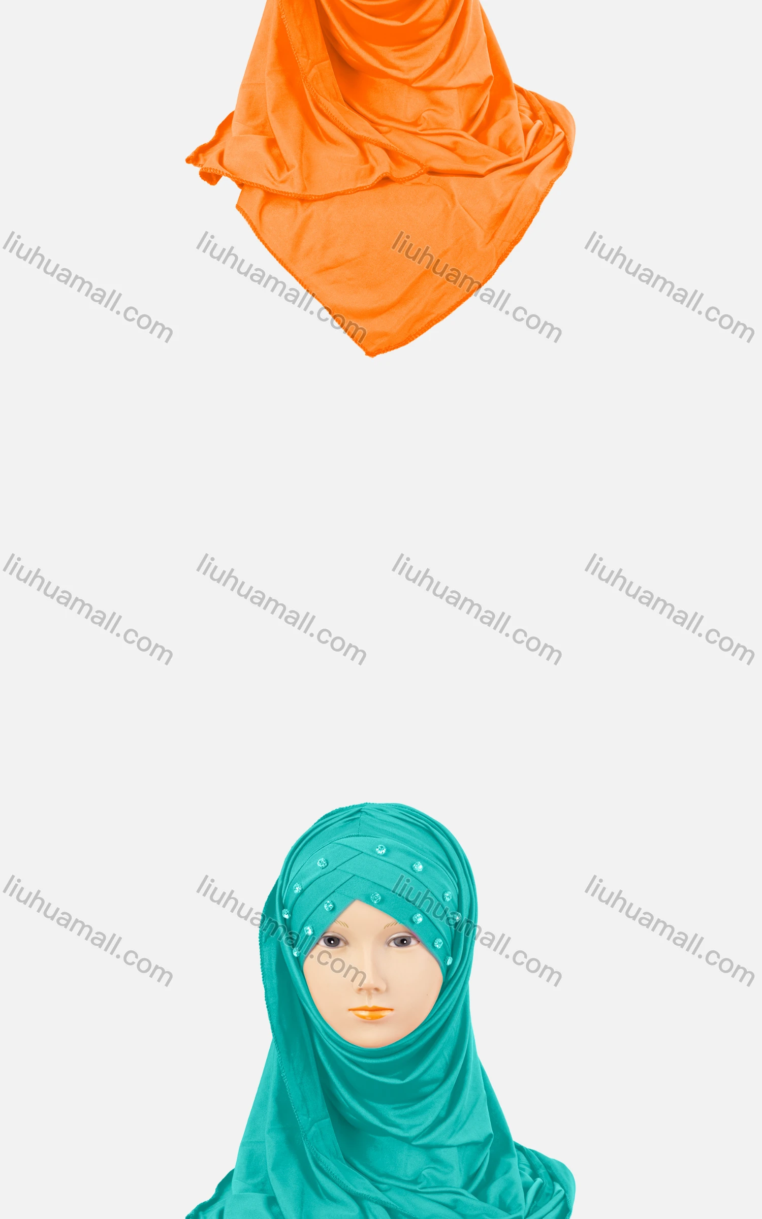 Wholesale Women's Casual Plain Wrap Rhinestone Long Arabic Muslim Hijab Turban Scarf - Liuhuamall