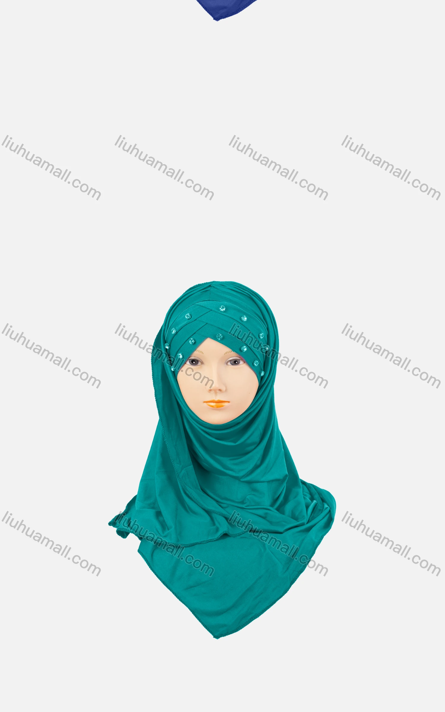 Wholesale Women's Casual Plain Wrap Rhinestone Long Arabic Muslim Hijab Turban Scarf - Liuhuamall