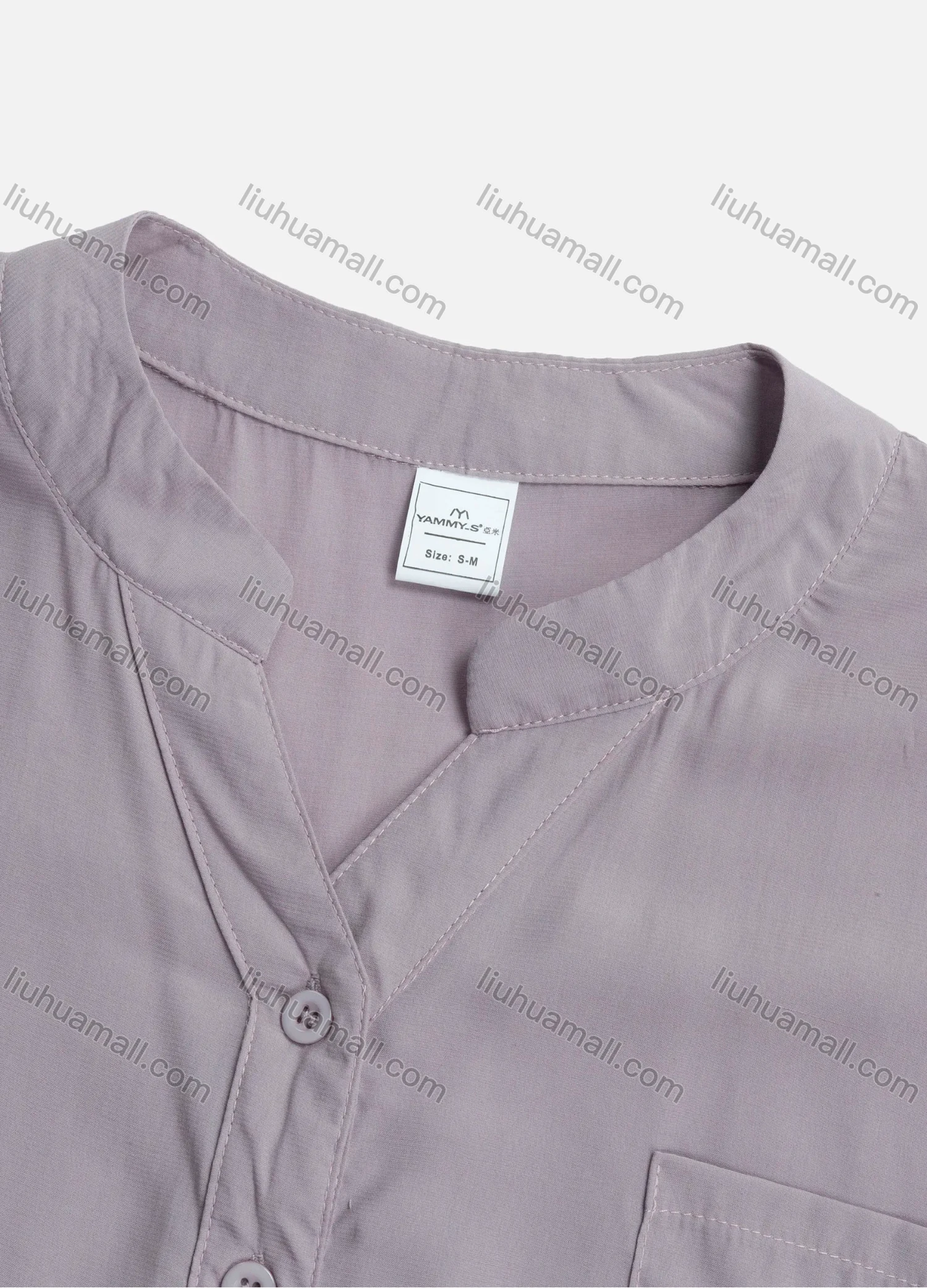 Wholesale Women's Casual Plain Long Sleeve Button Front Tunic 1334# - Liuhuamall