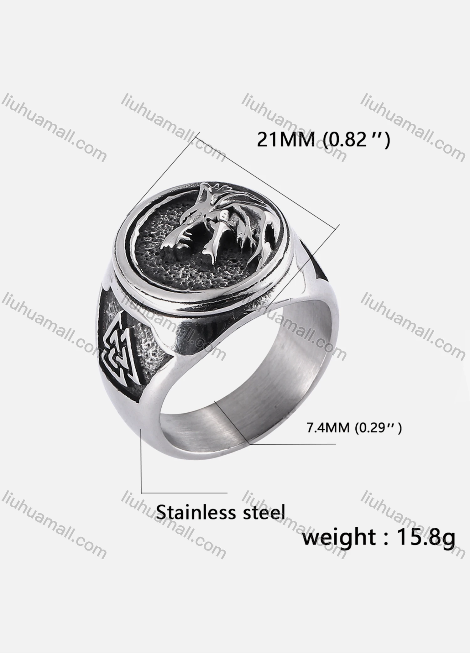 Wholesale Stainless Steel Carved Ring GJ0028# - Liuhuamall