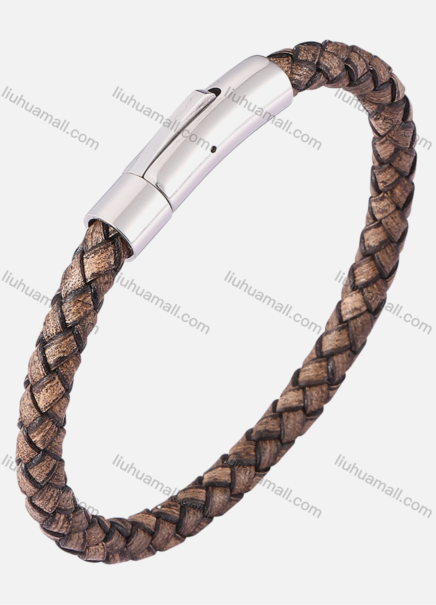 Wholesale Genuine Leather Stainless Steel Magnetic Buckle Bracelet SP0462B# - Liuhuamall