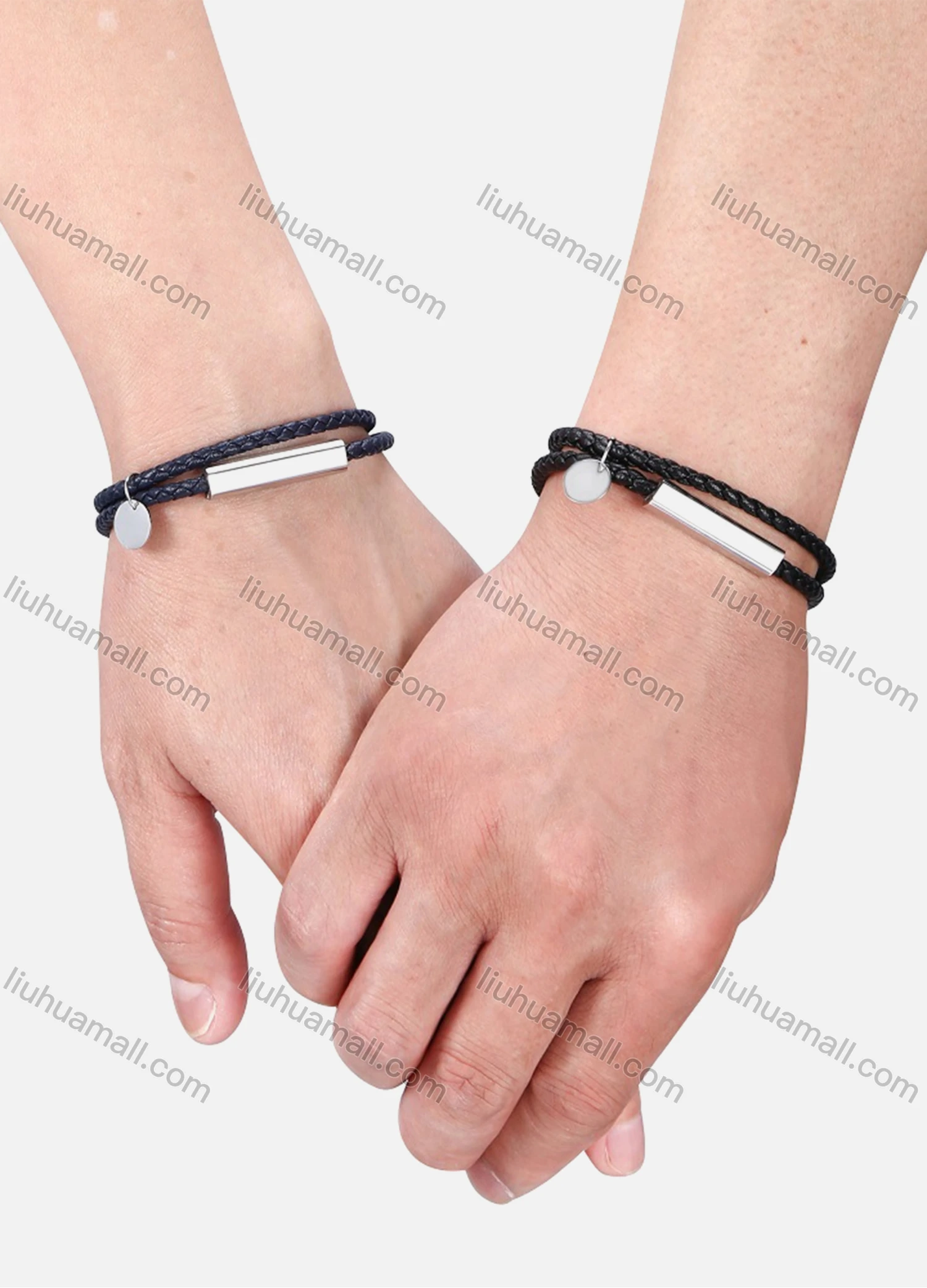 Wholesale Microfiber Leather Stainless Steel Magnetic Buckle Bracelet SP0722M# - Liuhuamall