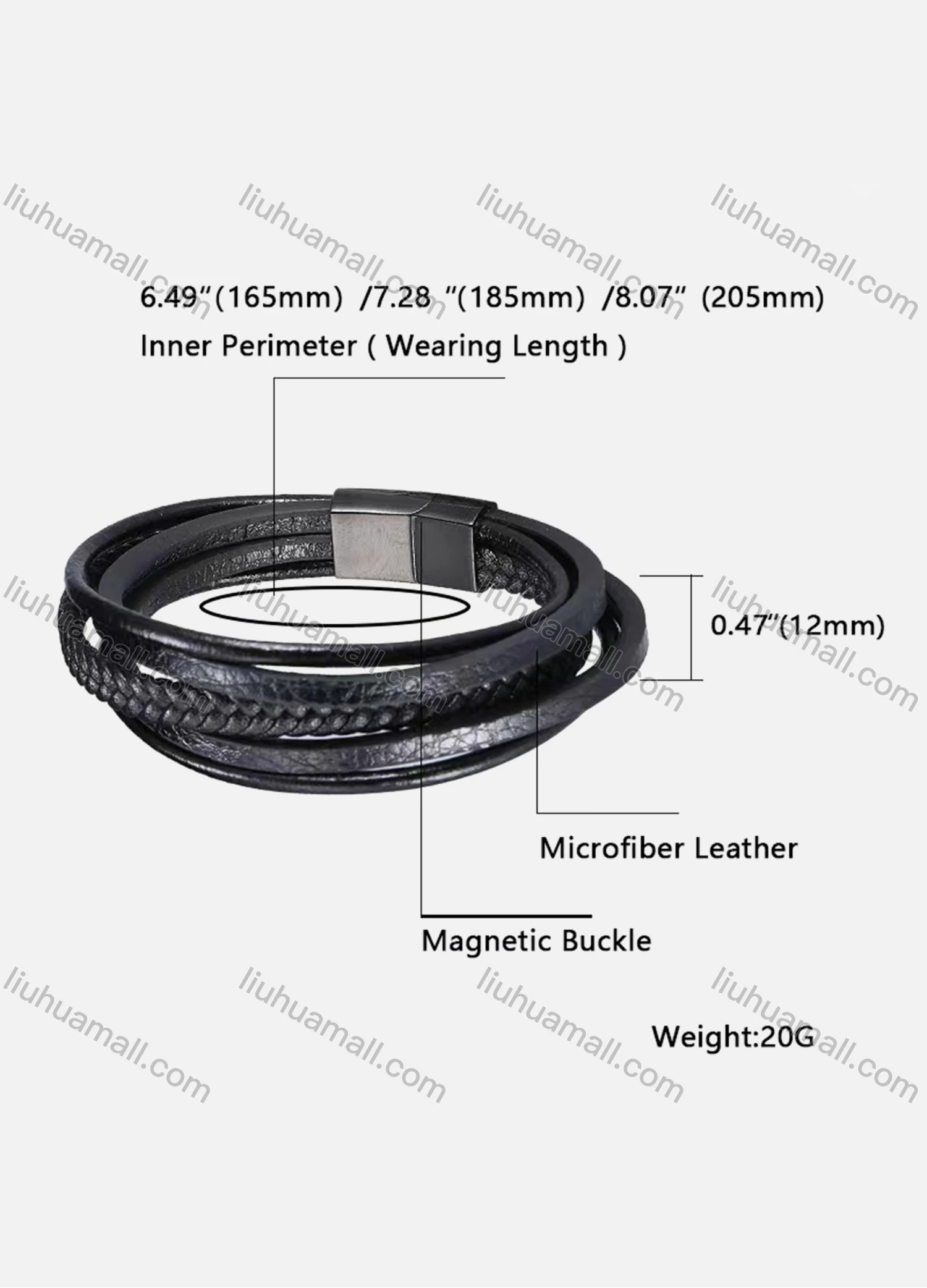 Wholesale Microfiber Leather Magnetic Buckle Bracelet SP1002H# - Liuhuamall